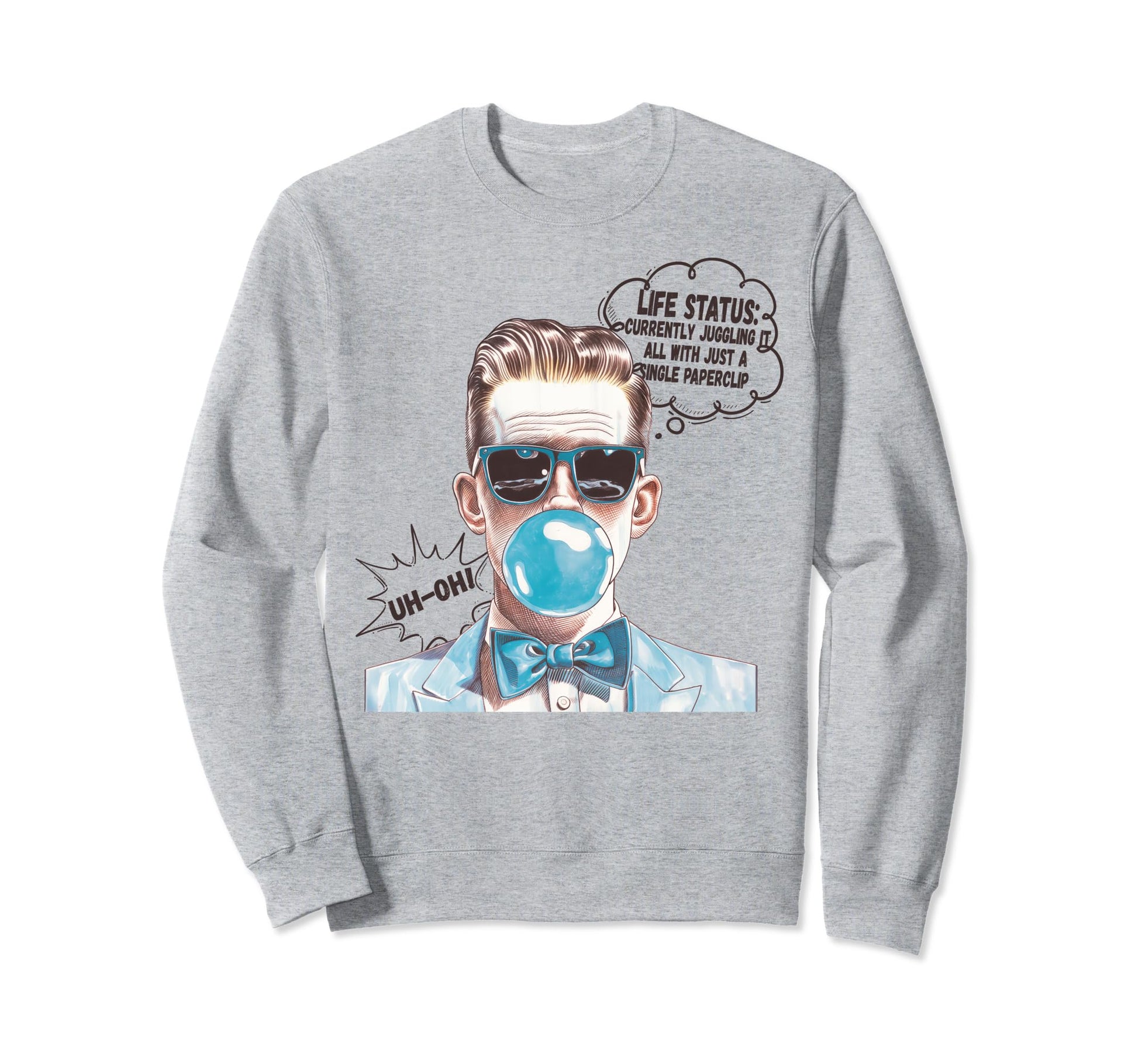 Juggling Life Single Paper Clip Sweatshirt - Trendy Graphic Men Women - T-Shirt, Sweatshirt, Hoodie
