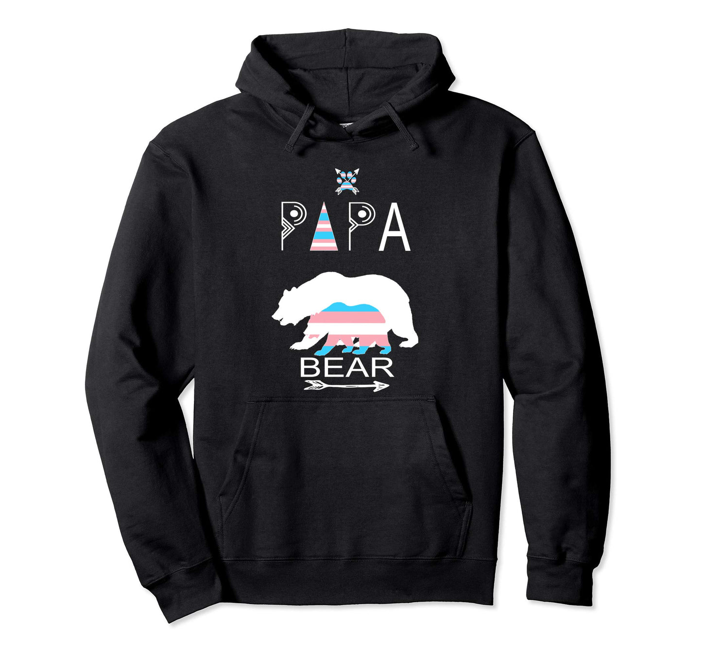 Transgender Papa Bear Dads Grandpas Trans Hoodie - Graphic Print Men Women - T-Shirt, Sweatshirt, Hoodie