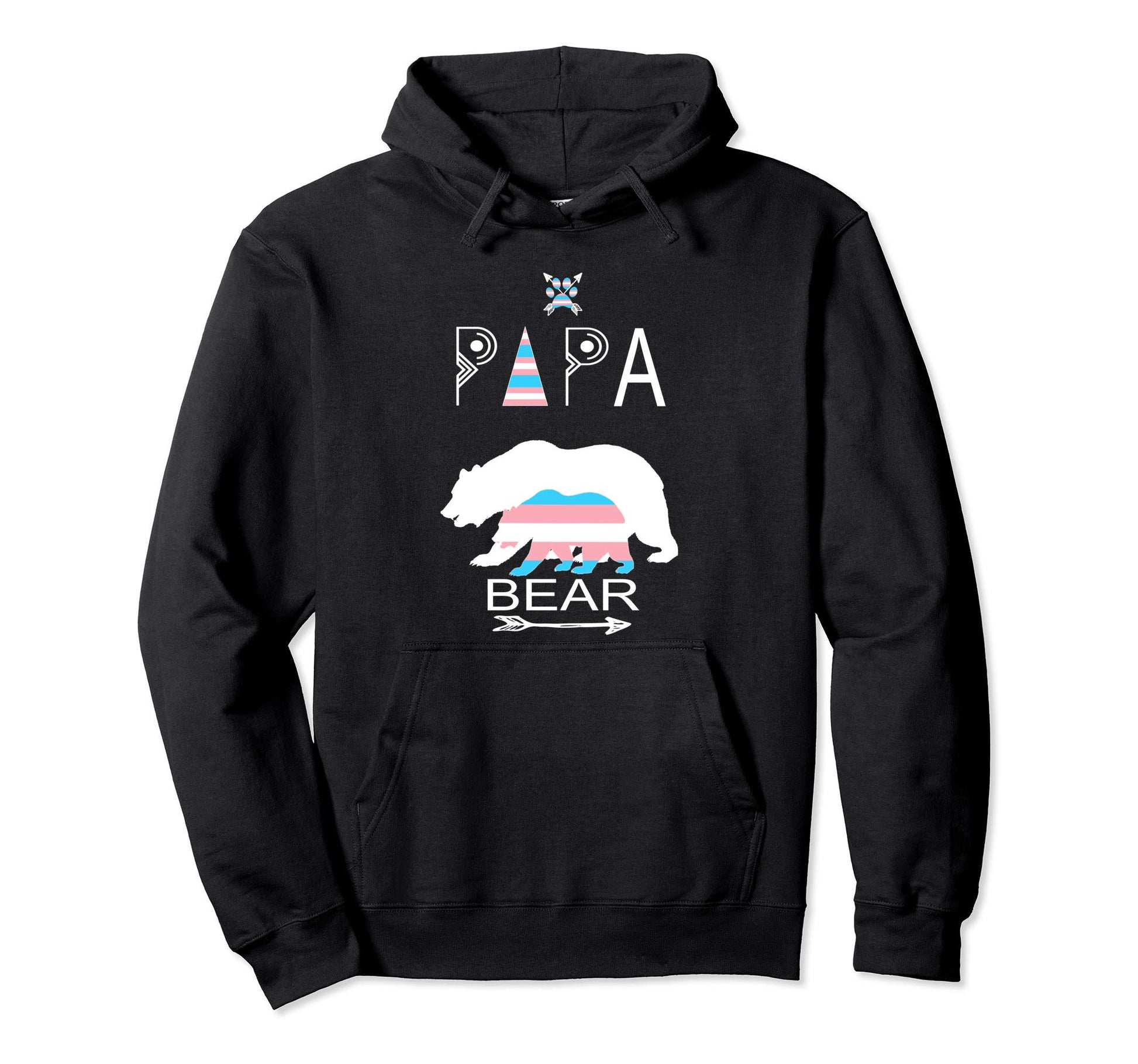 Transgender Papa Bear Dads Grandpas Trans Hoodie - Graphic Print Men Women - T-Shirt, Sweatshirt, Hoodie