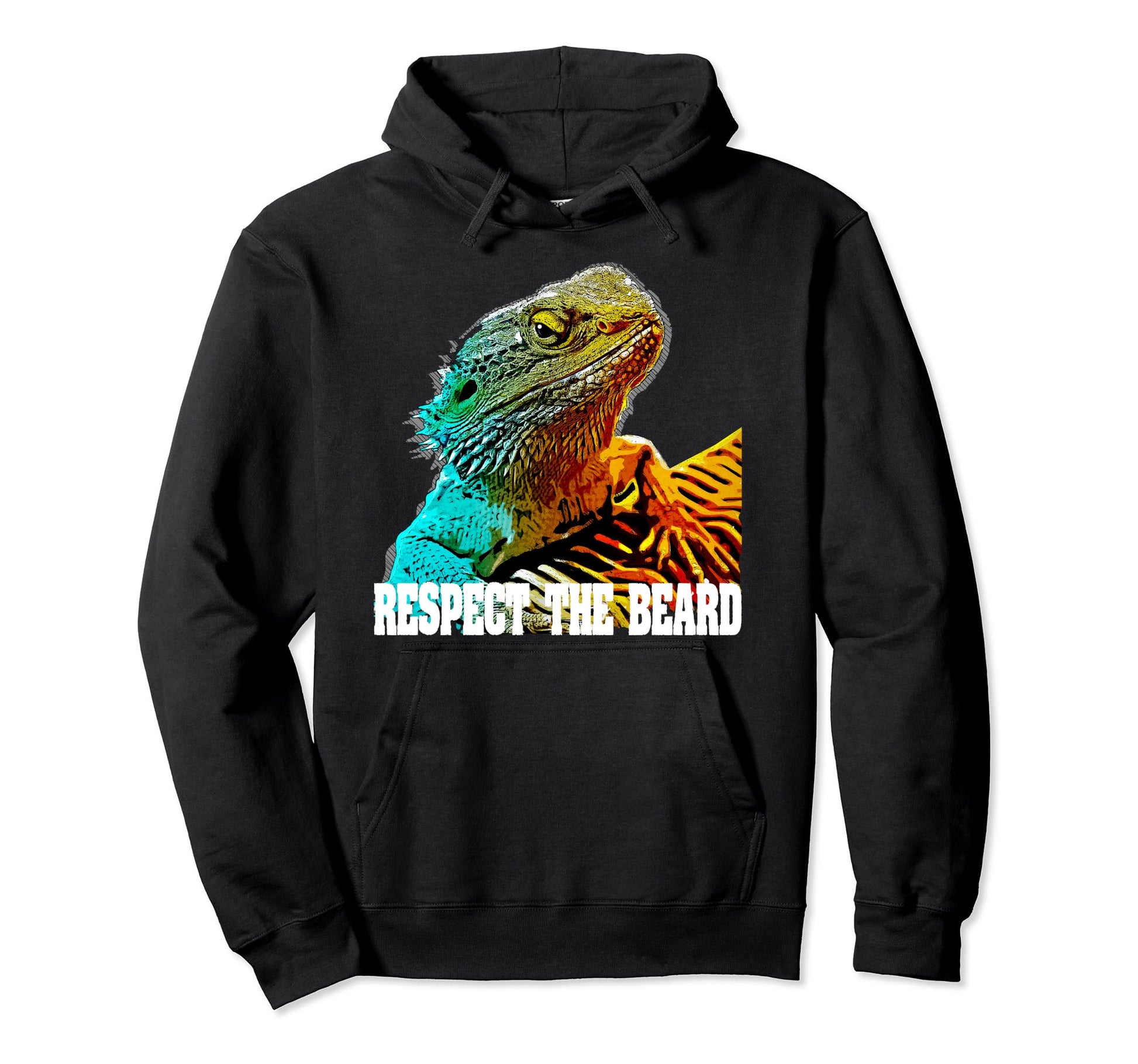 Respect Beard Funny Bearded Dragon Hoodie - Novelty Apparel Men Women - T-Shirt, Sweatshirt, Hoodie