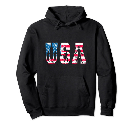 American Flag Usa Patriotic Soccer Hoodie - Unique Graphic for Adults - T-Shirt, Sweatshirt, Hoodie