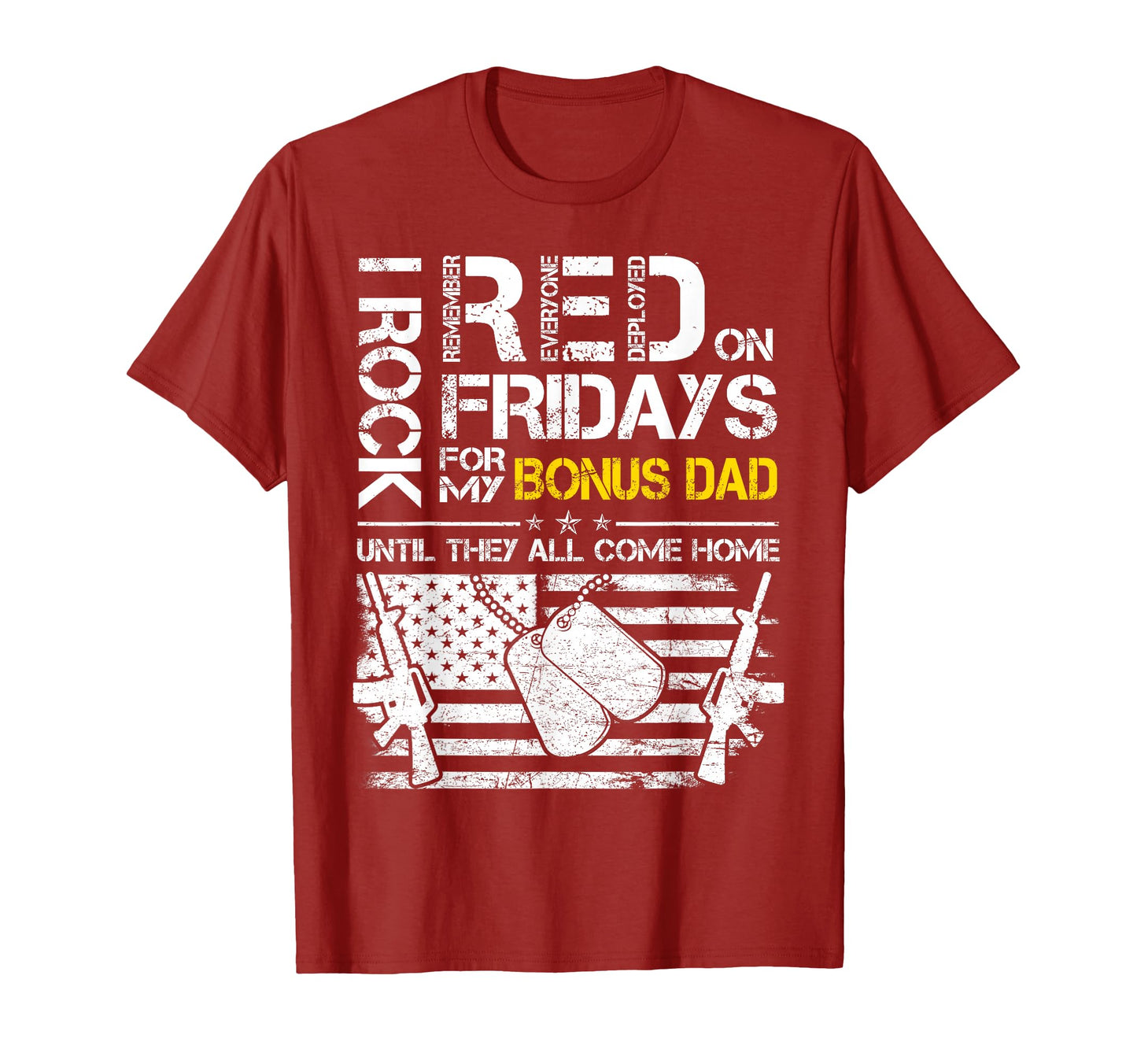 Rock Red Friday My Bonus Dad T-Shirt - Minimalist Print for Adults - T-Shirt, Sweatshirt, Hoodie