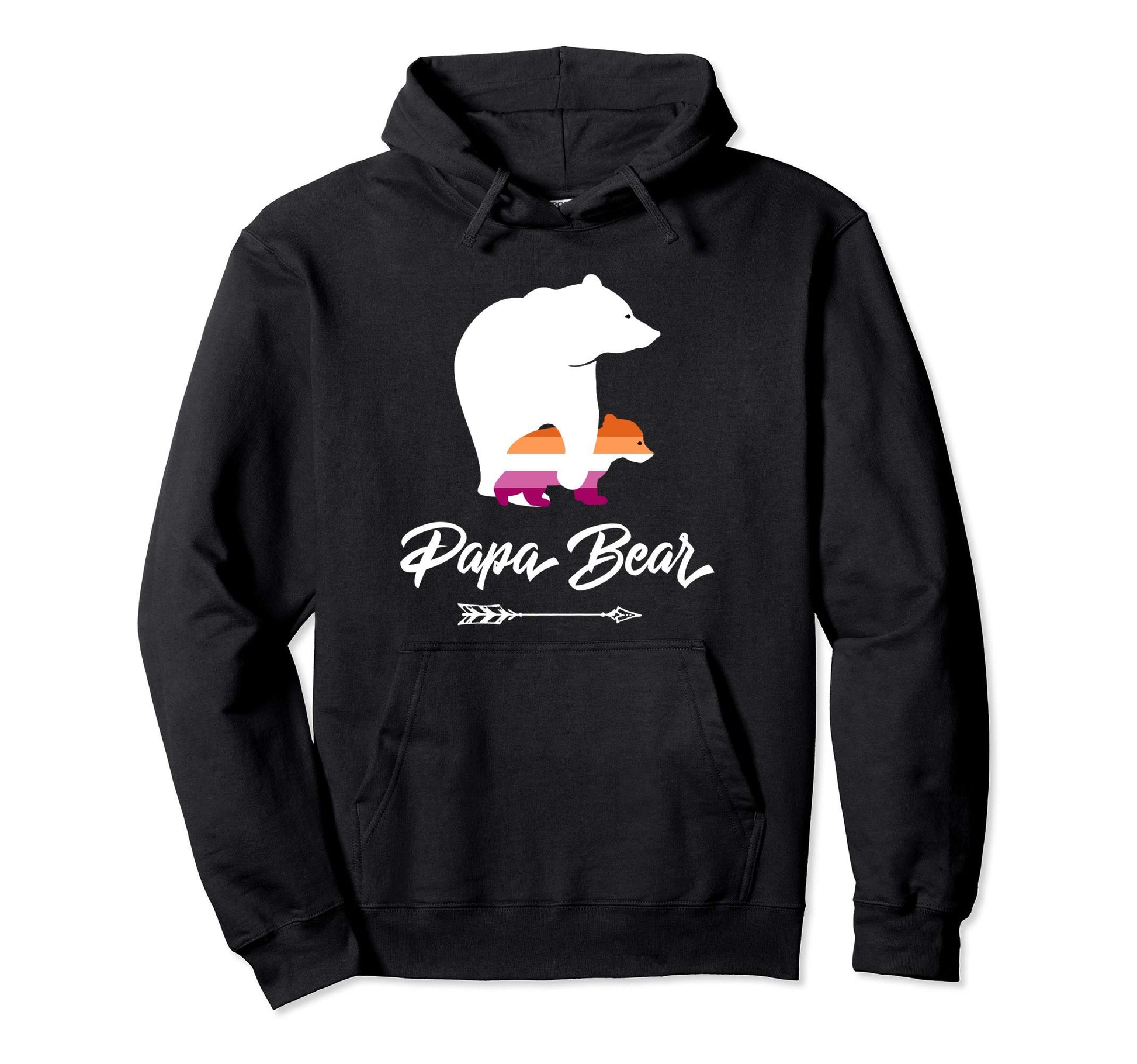 Papa Bear Lgbt Straight Ally Lesbian Hoodie - Casual Everyday Wear Unisex - T-Shirt, Sweatshirt, Hoodie