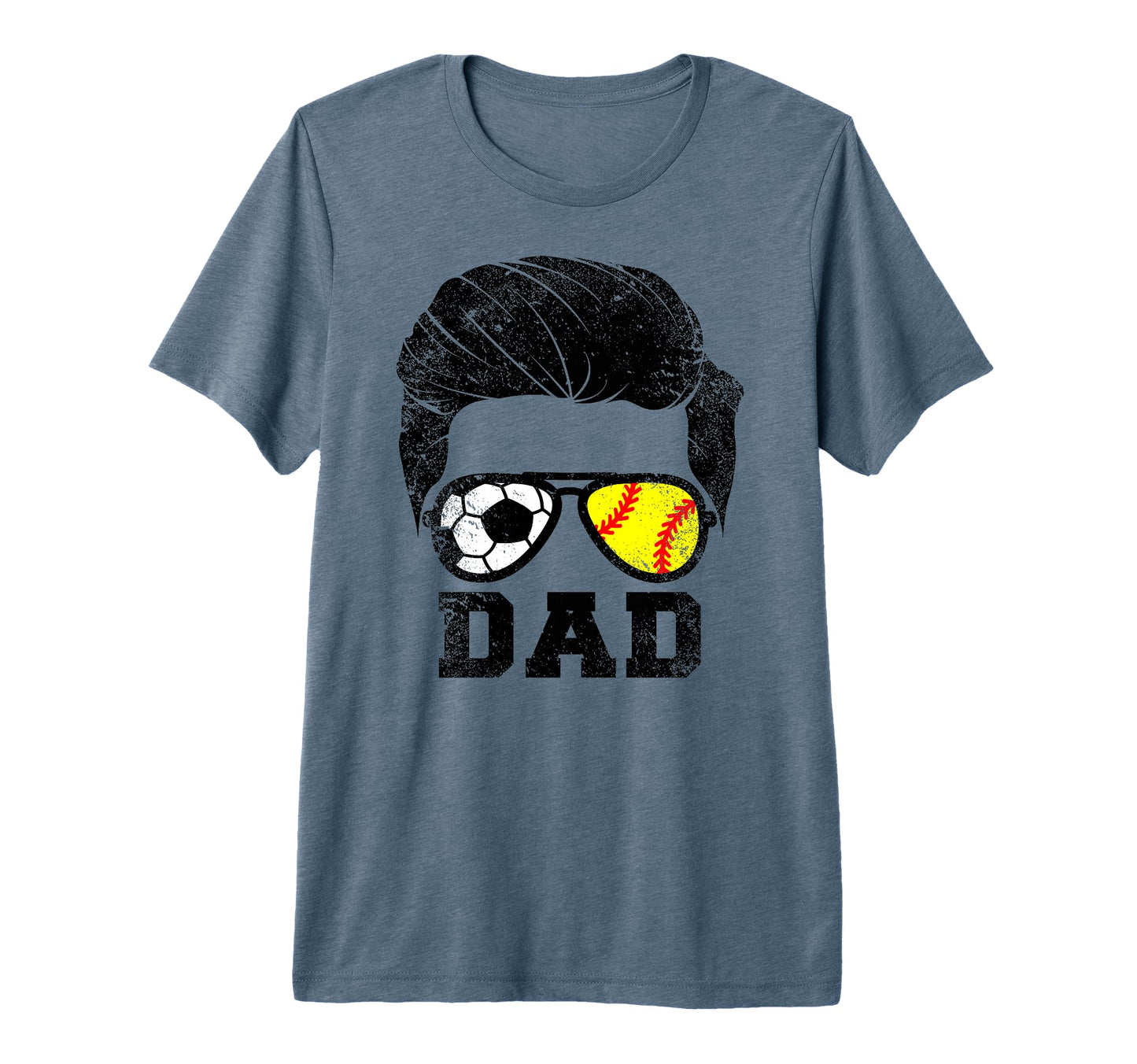 Mens Soccer Softball Dad Funny Hair T-Shirt - Streetwear Style for Adults - T-Shirt, Sweatshirt, Hoodie