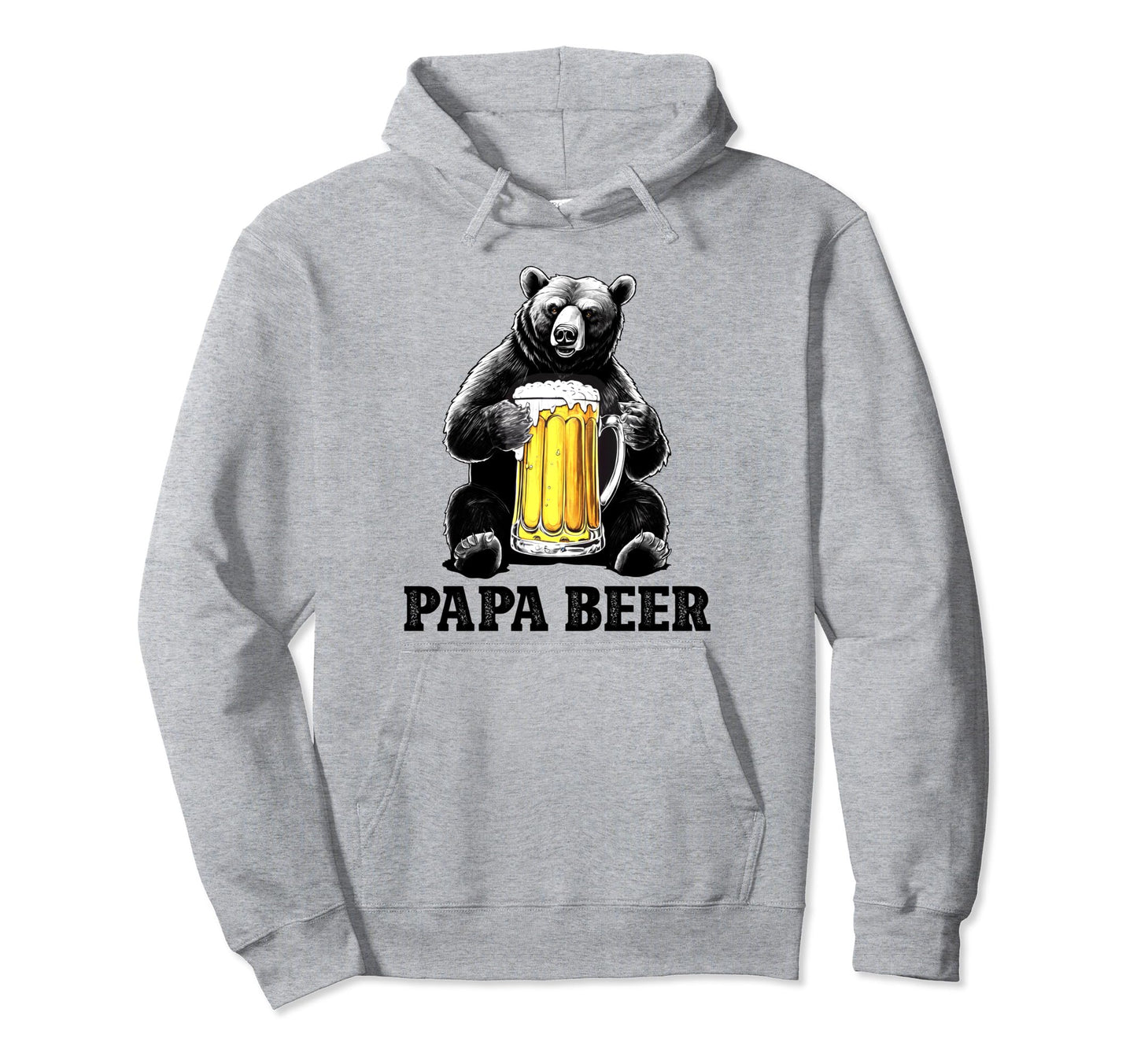 Papa Beer Dad Gifts Bear Beer Glass Hoodie - Minimalist Print for Adults - T-Shirt, Sweatshirt, Hoodie