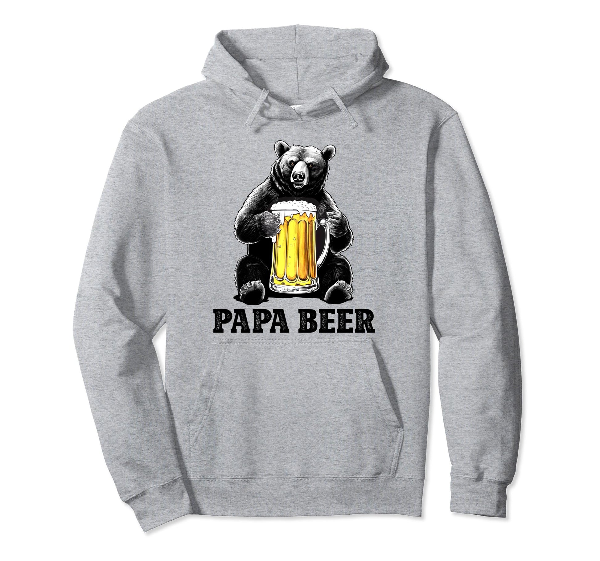 Papa Beer Dad Gifts Bear Beer Glass Hoodie - Minimalist Print for Adults - T-Shirt, Sweatshirt, Hoodie
