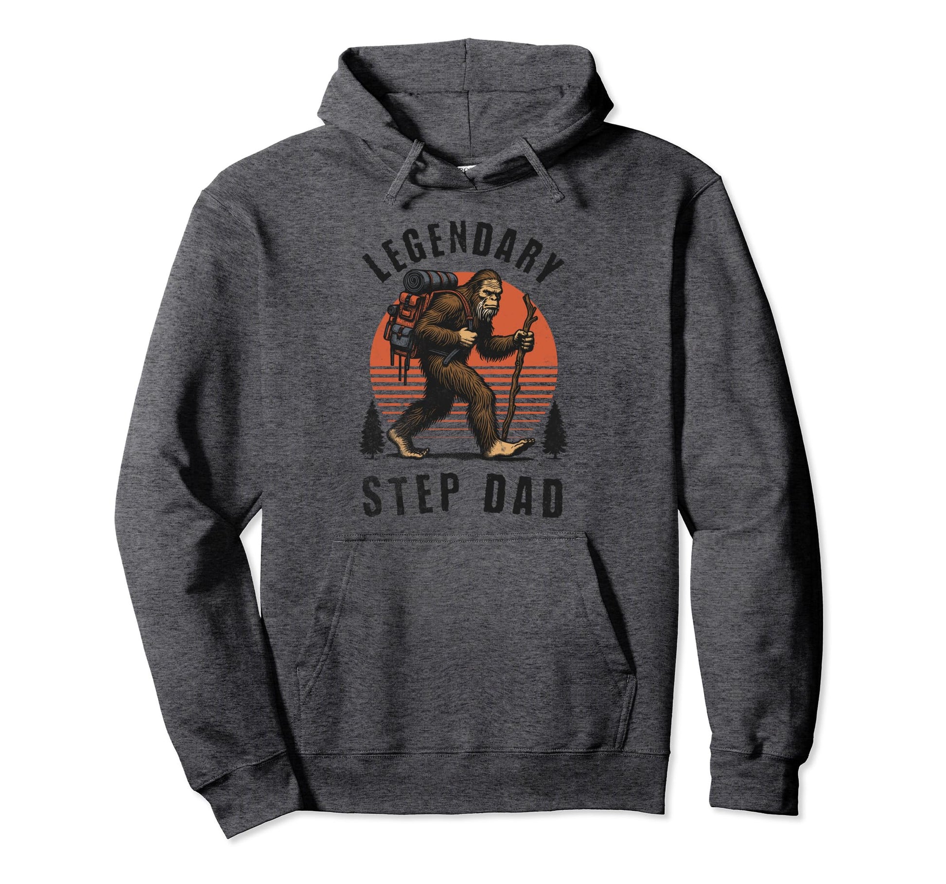 Legendary Step Dad Fathers Day Bigfoot Hoodie - Minimalist Print Men Women - T-Shirt, Sweatshirt, Hoodie