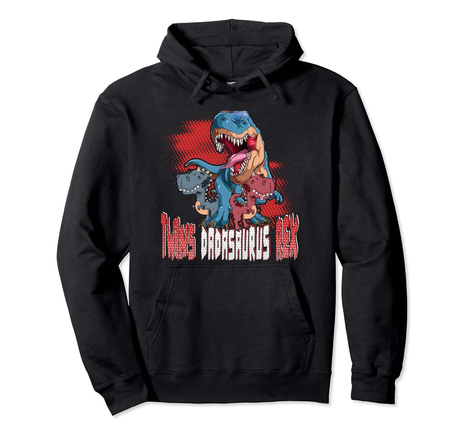 Twins Dadasaurus Rex Twins Dad Dad Twins Hoodie - Graphic Print for Adults - T-Shirt, Sweatshirt, Hoodie