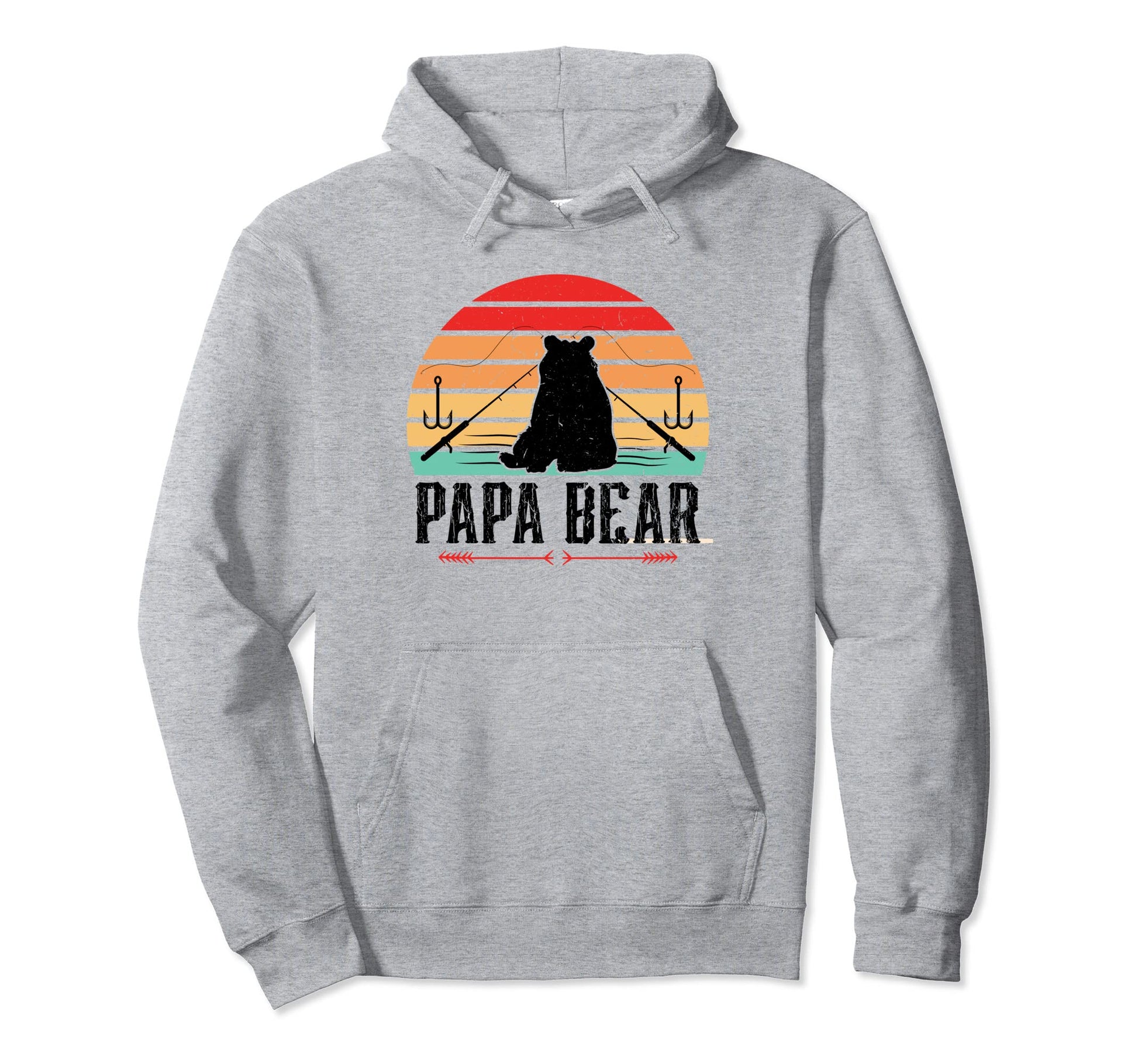 Papa Bear Dad Bear Fishing Hoodie - Graphic Print Men Women - T-Shirt, Sweatshirt, Hoodie