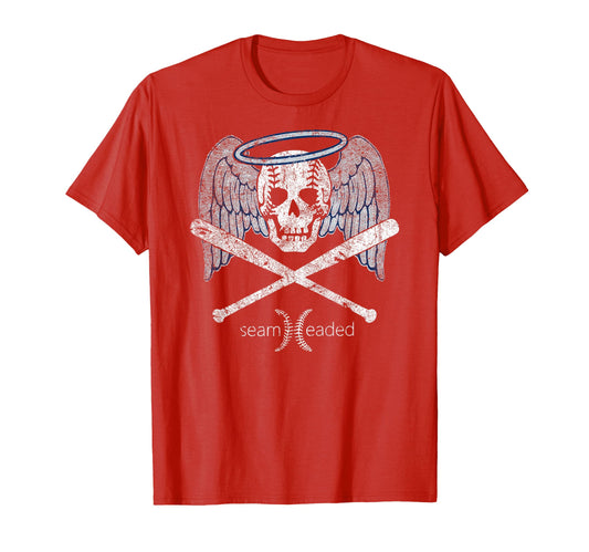 Angel Baseball Skull Bats And Halo T-Shirt - Streetwear Style Unisex - T-Shirt, Sweatshirt, Hoodie