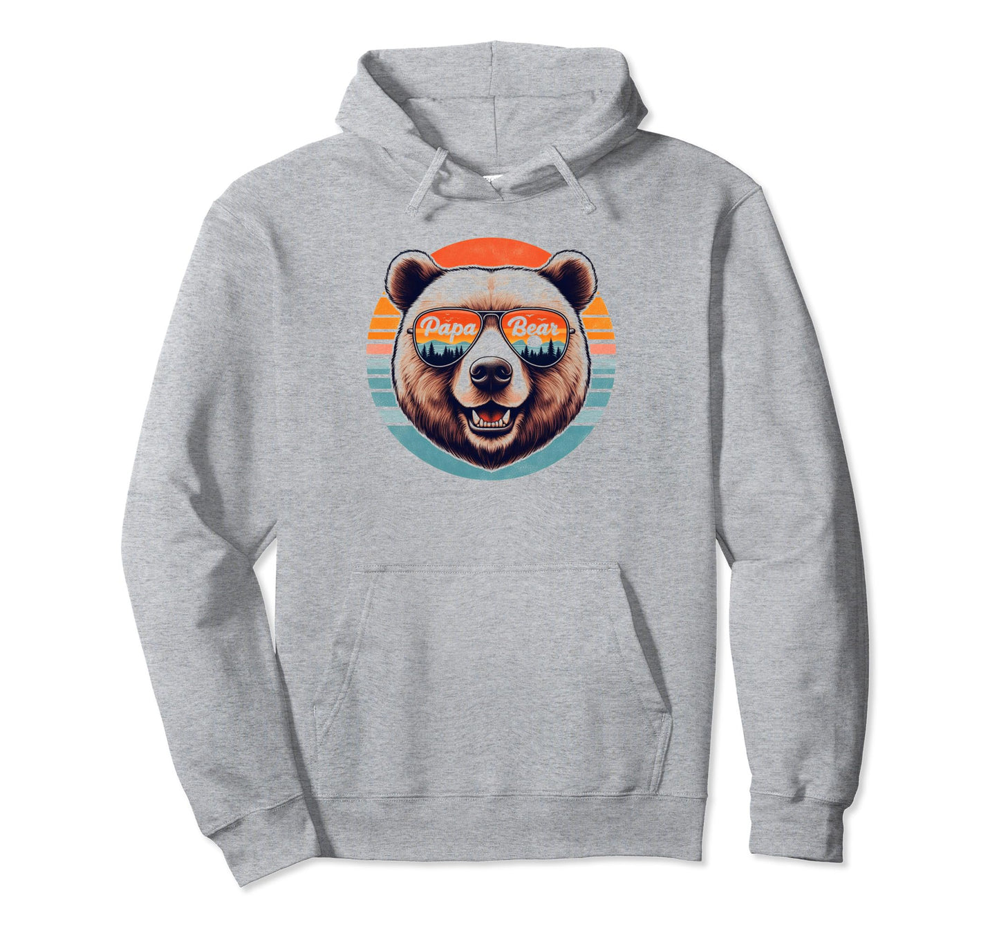 Papa Bear Sunglasses Funny Bear Dad Hoodie - Unique Graphic Men Women - T-Shirt, Sweatshirt, Hoodie