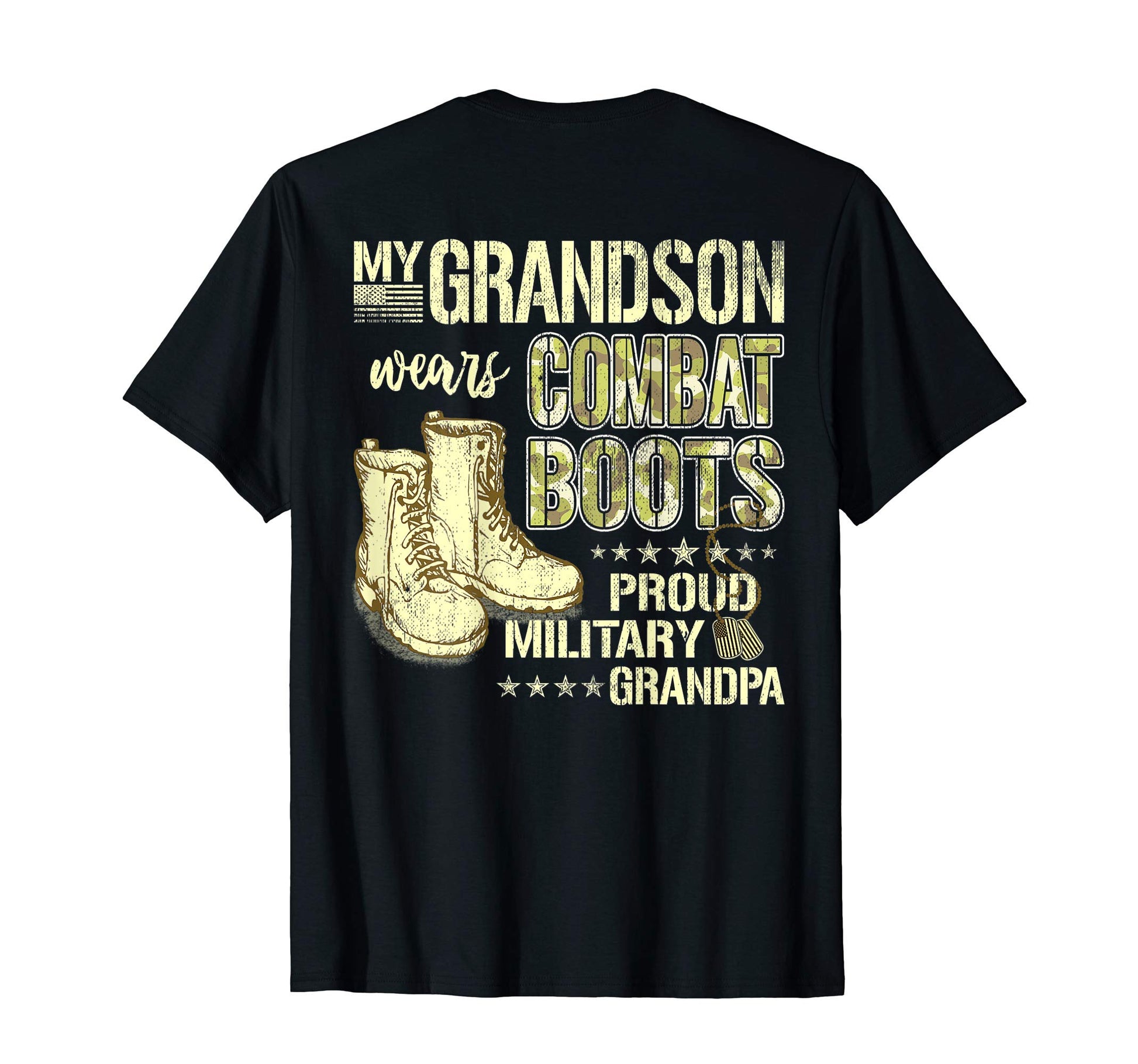 Mens My Grandson Wears Combat Boots T-Shirt - Unique Graphic for Adults - T-Shirt, Sweatshirt, Hoodie