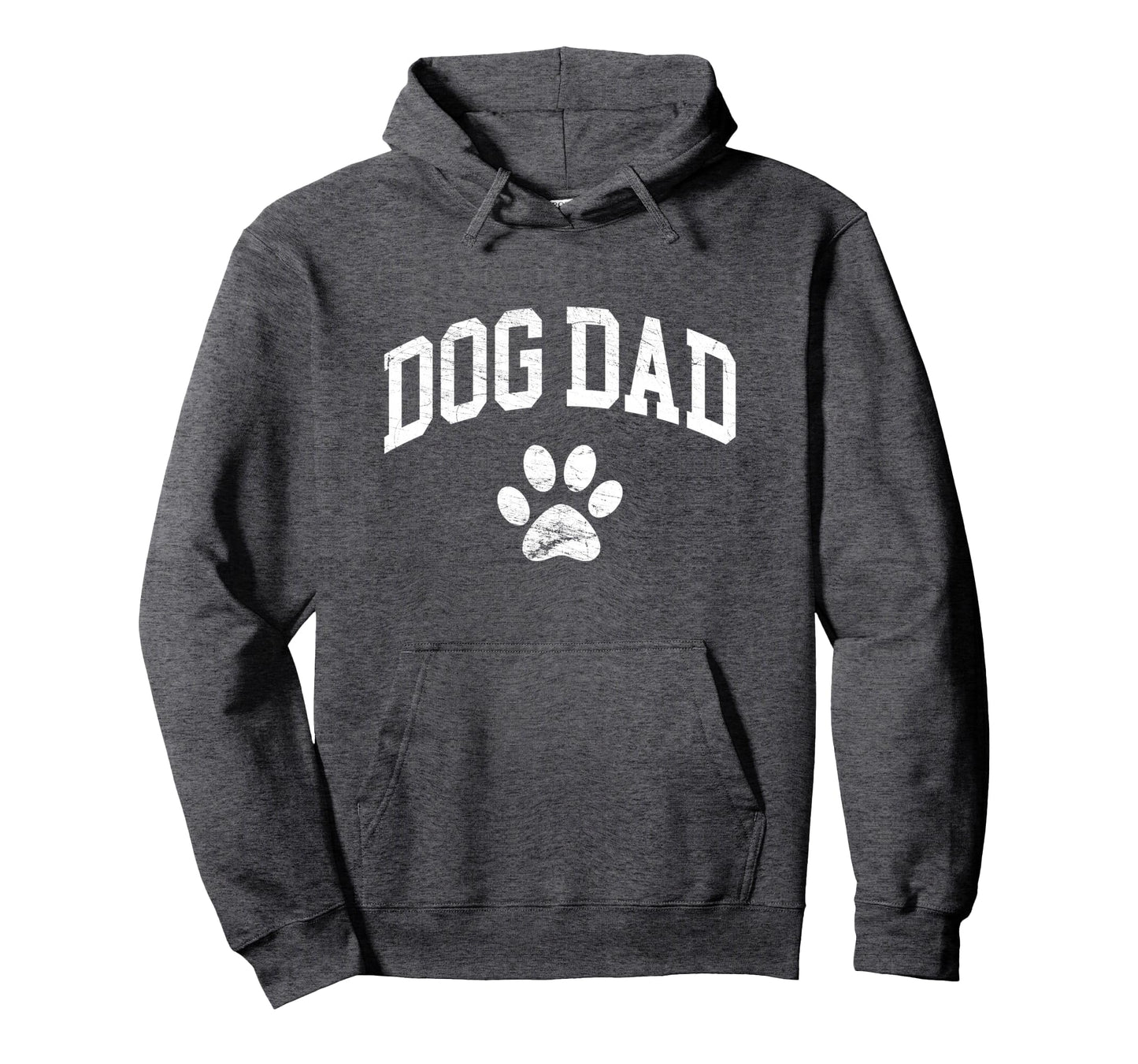 Dog Dad Distressed Funny Dog Paw Hoodie - Streetwear Style Unisex - T-Shirt, Sweatshirt, Hoodie