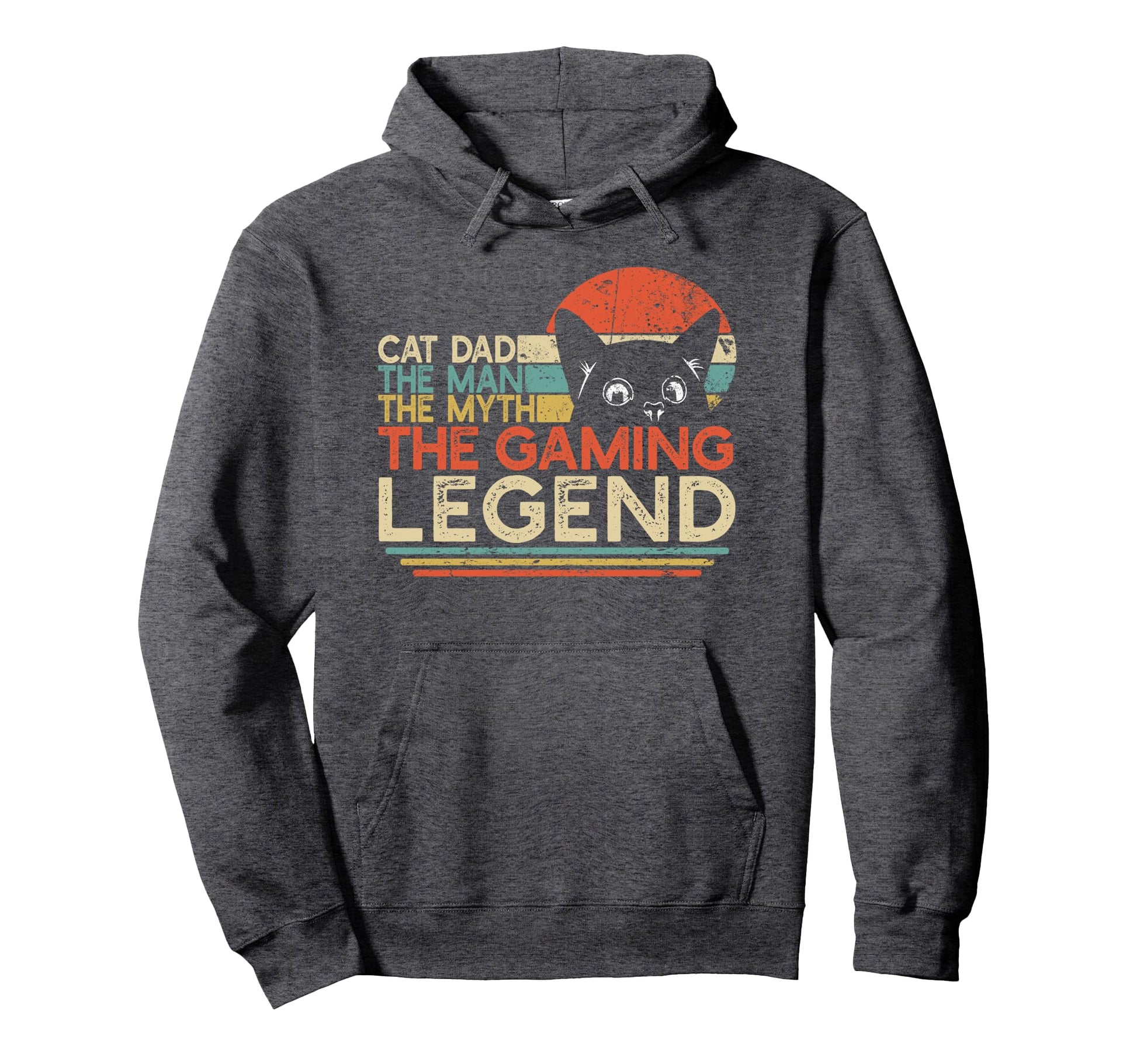 Video Game Player Cat Dad Myth Gaming Hoodie - Unique Graphic Men Women - T-Shirt, Sweatshirt, Hoodie