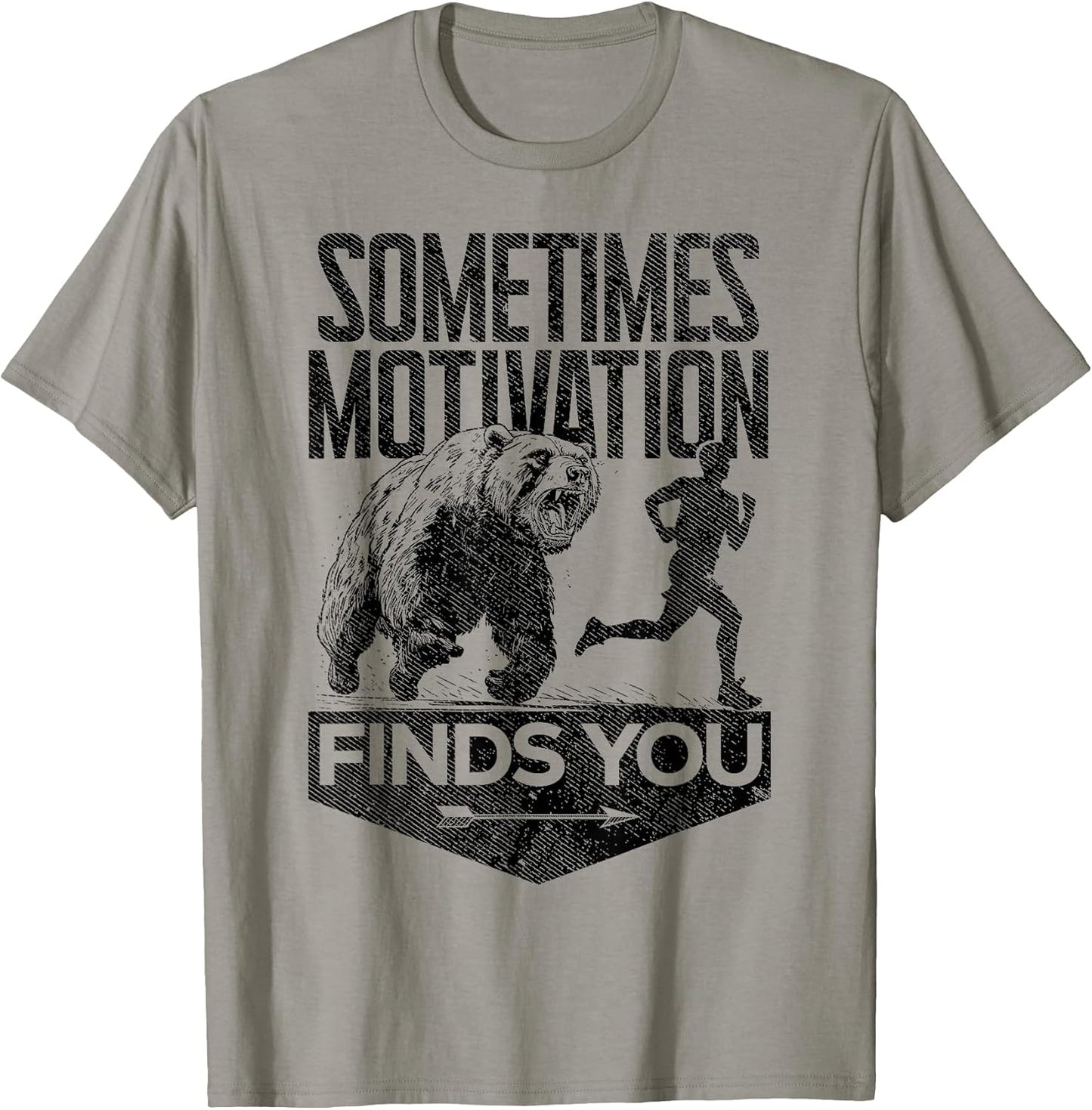 Sometimes Motivation Finds You Gym Stuff & Gifts Unisex T-shirt, Sweatshirt, Hoodie, Long Sleeve Tee - T-Shirt, Sweatshirt, Hoodie