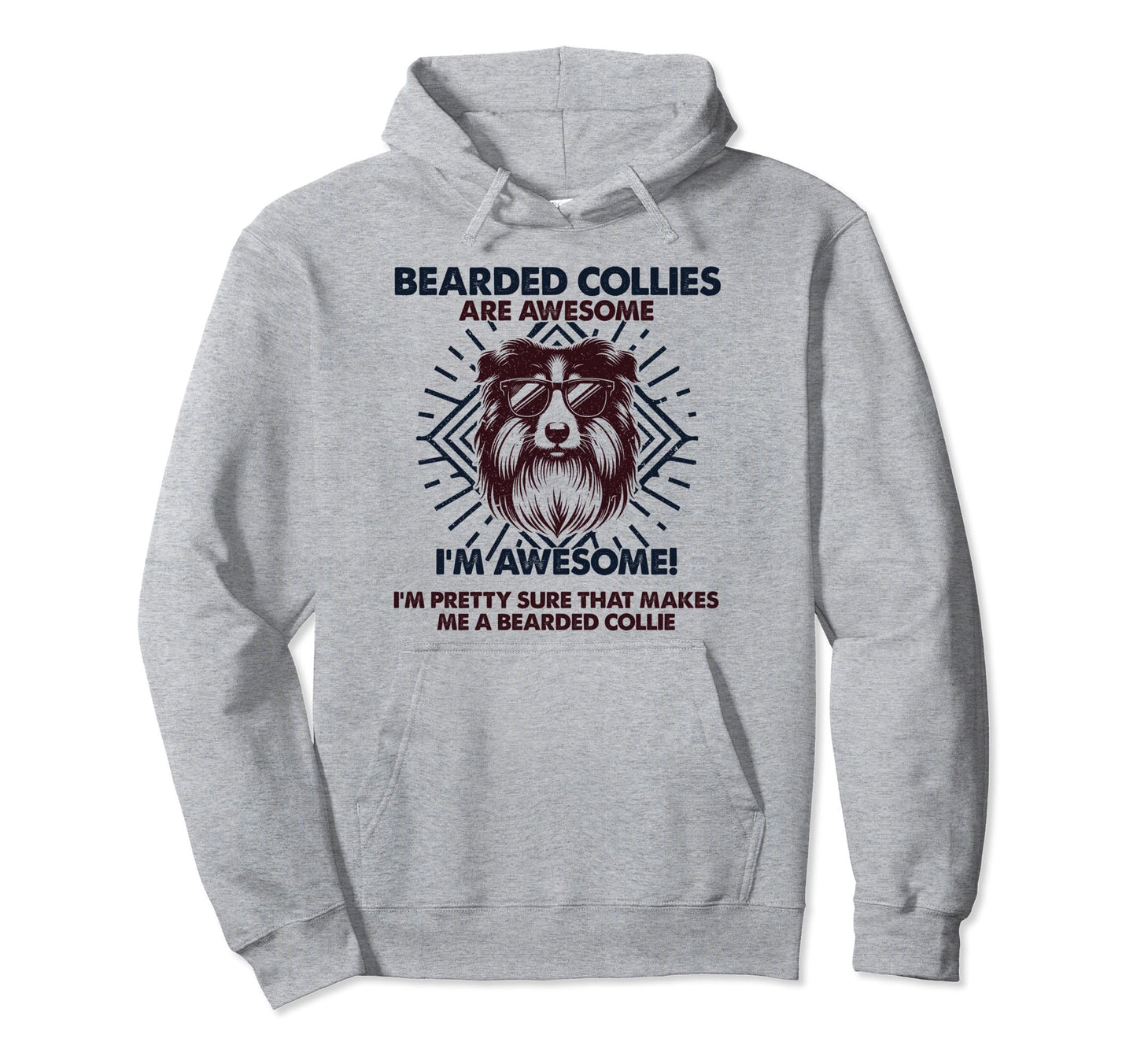 Dog Dad Are Awesome Breed Bearded Hoodie - Casual Everyday Wear Men Women - T-Shirt, Sweatshirt, Hoodie