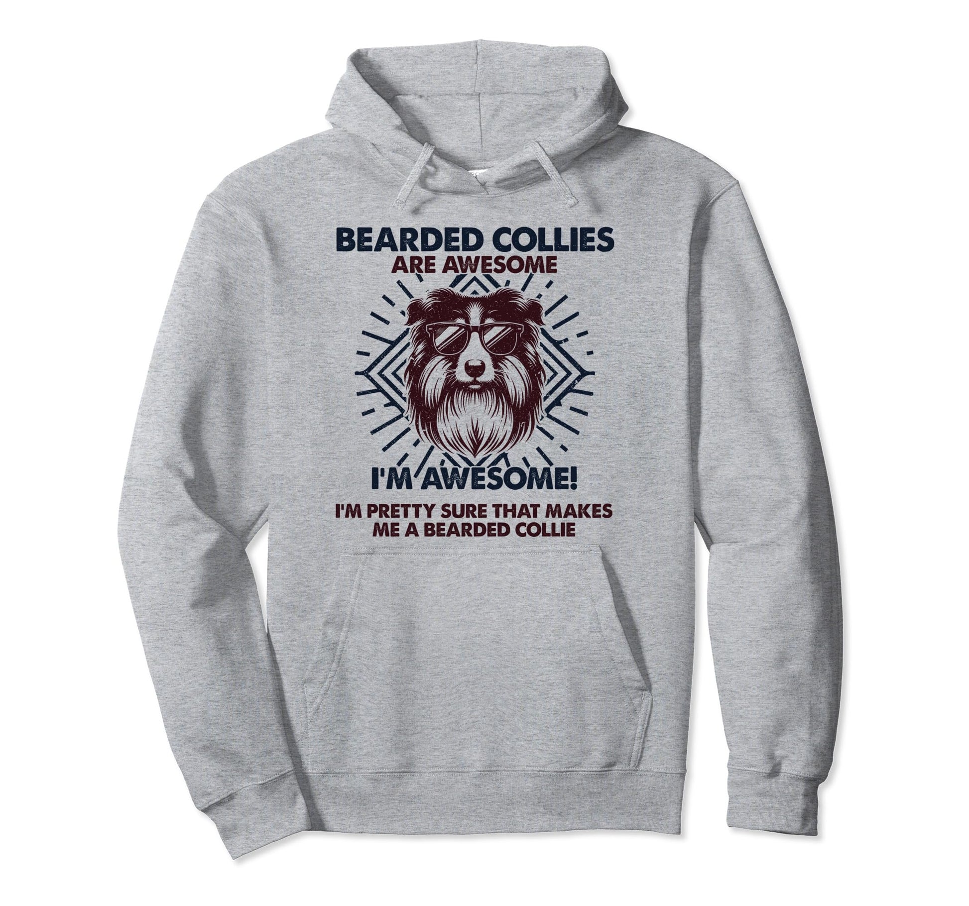 Dog Dad Are Awesome Breed Bearded Hoodie - Casual Everyday Wear Men Women - T-Shirt, Sweatshirt, Hoodie