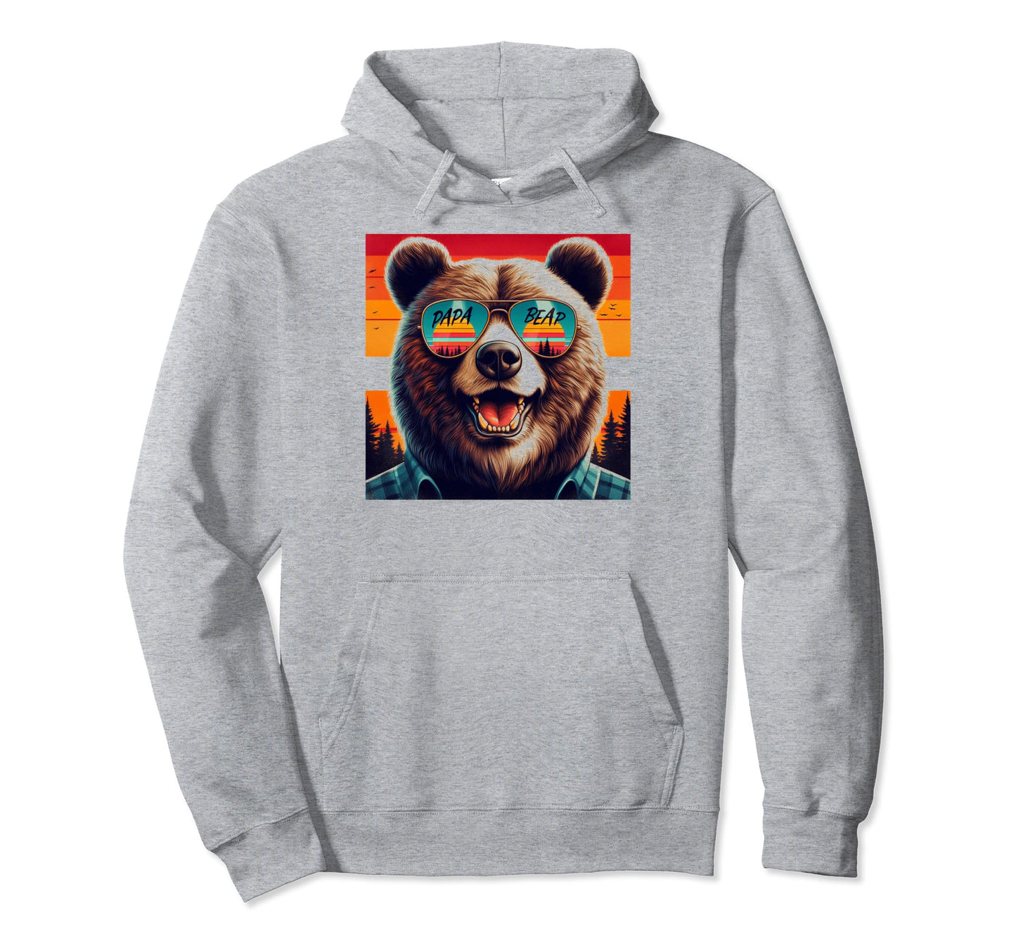 Papa Bear Sunglasses Funny Bear Dad Hoodie - Trendy Graphic for Adults - T-Shirt, Sweatshirt, Hoodie