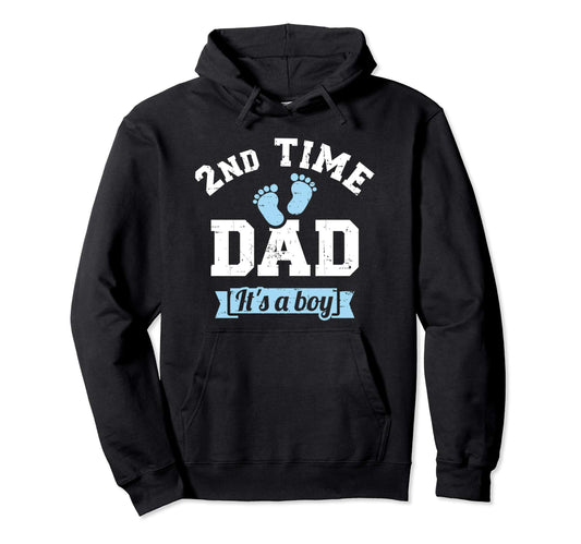2Nd Second Time Dad Its Gender Reveal Hoodie - Graphic Print Men Women - T-Shirt, Sweatshirt, Hoodie