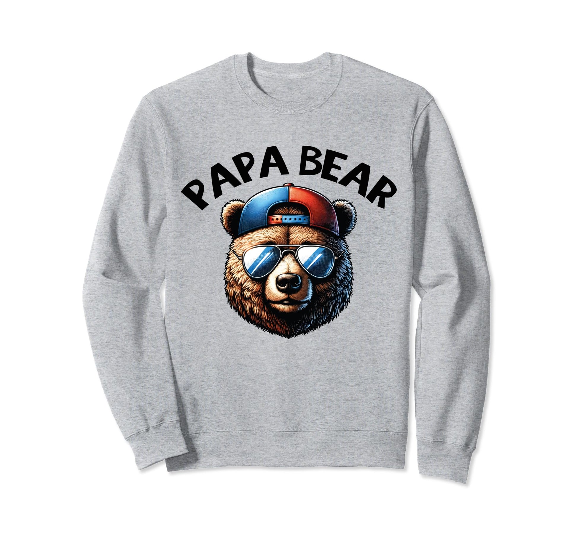 Papa Bear Face Grizzly Fathers Day Sweatshirt - Custom Art Print Men Women - T-Shirt, Sweatshirt, Hoodie