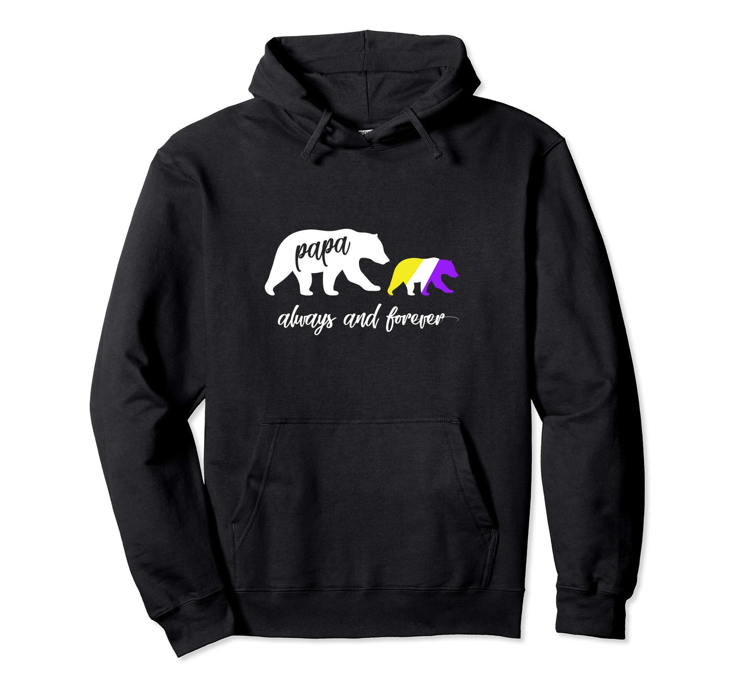 Nonbinary Papa Bear Gift Hoodie - Novelty Apparel Men Women - T-Shirt, Sweatshirt, Hoodie