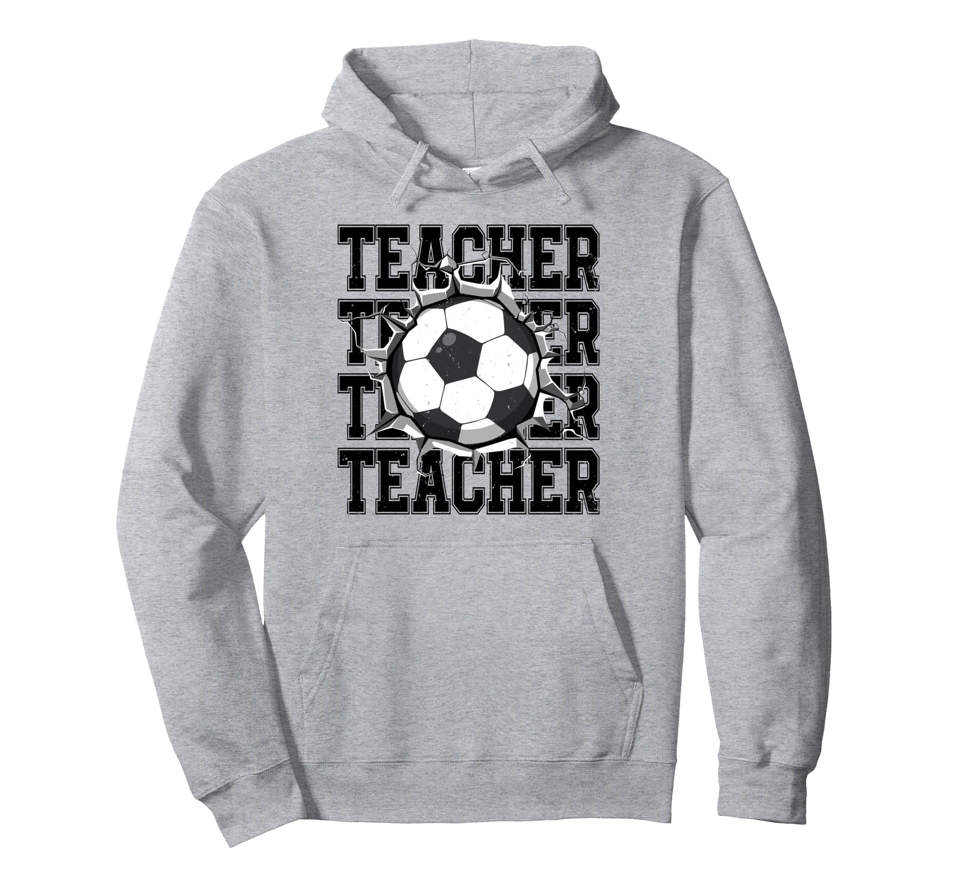 Soccer Teacher Cracked Wall Family Hoodie - Casual Everyday Wear Men Women - T-Shirt, Sweatshirt, Hoodie