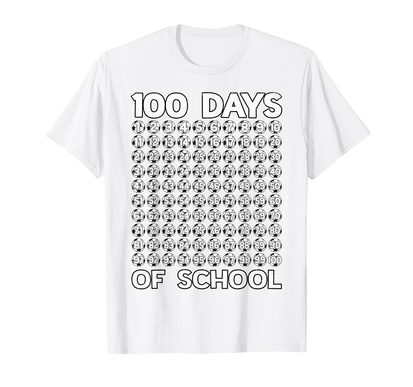 100 Days School Soccer Balls 100Th T-Shirt - Minimalist Print Men Women - T-Shirt, Sweatshirt, Hoodie