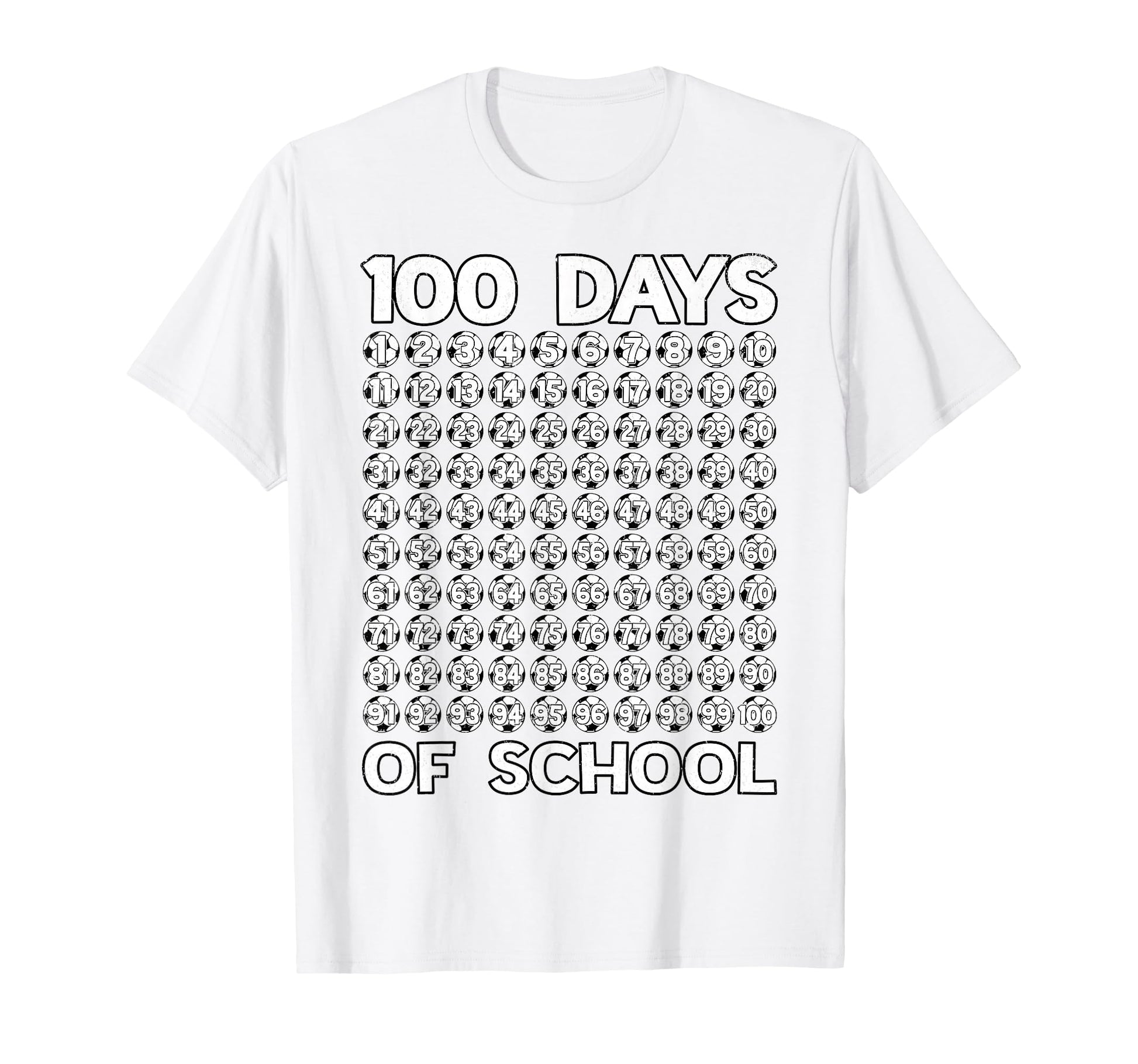 100 Days School Soccer Balls 100Th T-Shirt - Minimalist Print Men Women - T-Shirt, Sweatshirt, Hoodie