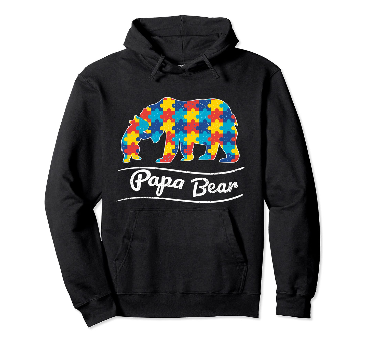 Bear Autism Puzzle Awareness Papa Bear Gifts Hoodie - Trendy Graphic Unisex - T-Shirt, Sweatshirt, Hoodie
