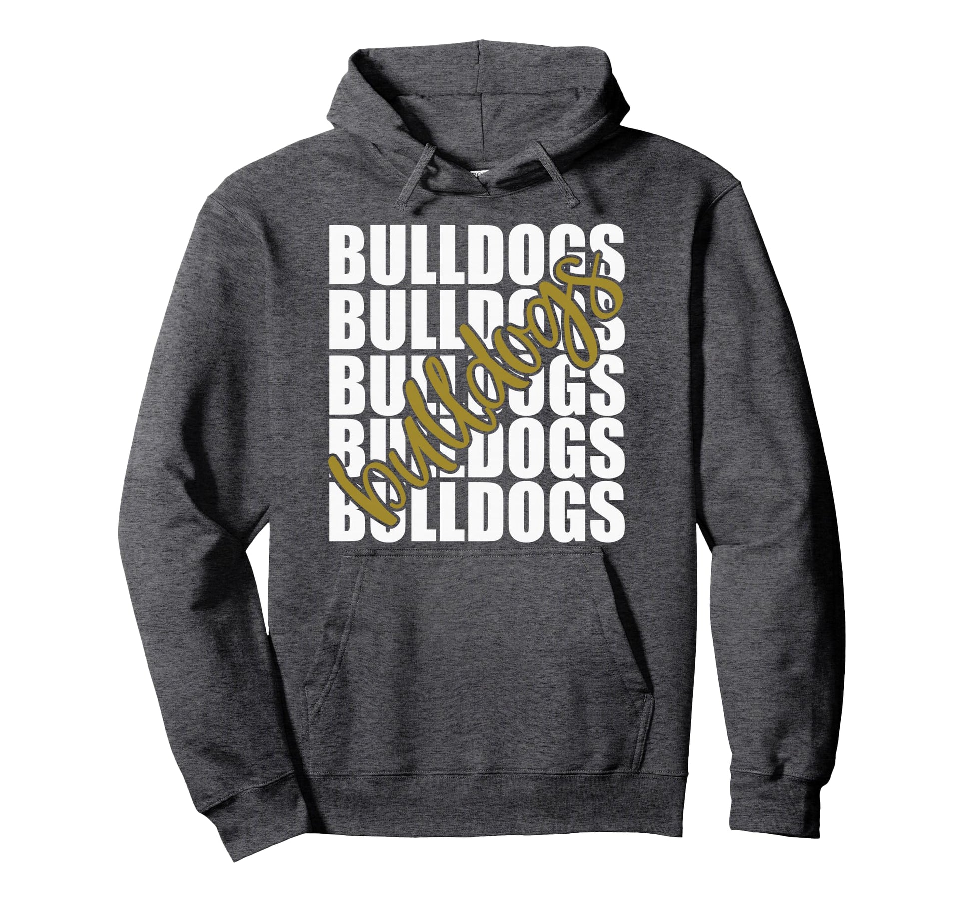 Bulldogs Gold School Sports Fan Team Spirit Hoodie - Graphic Print Unisex - T-Shirt, Sweatshirt, Hoodie