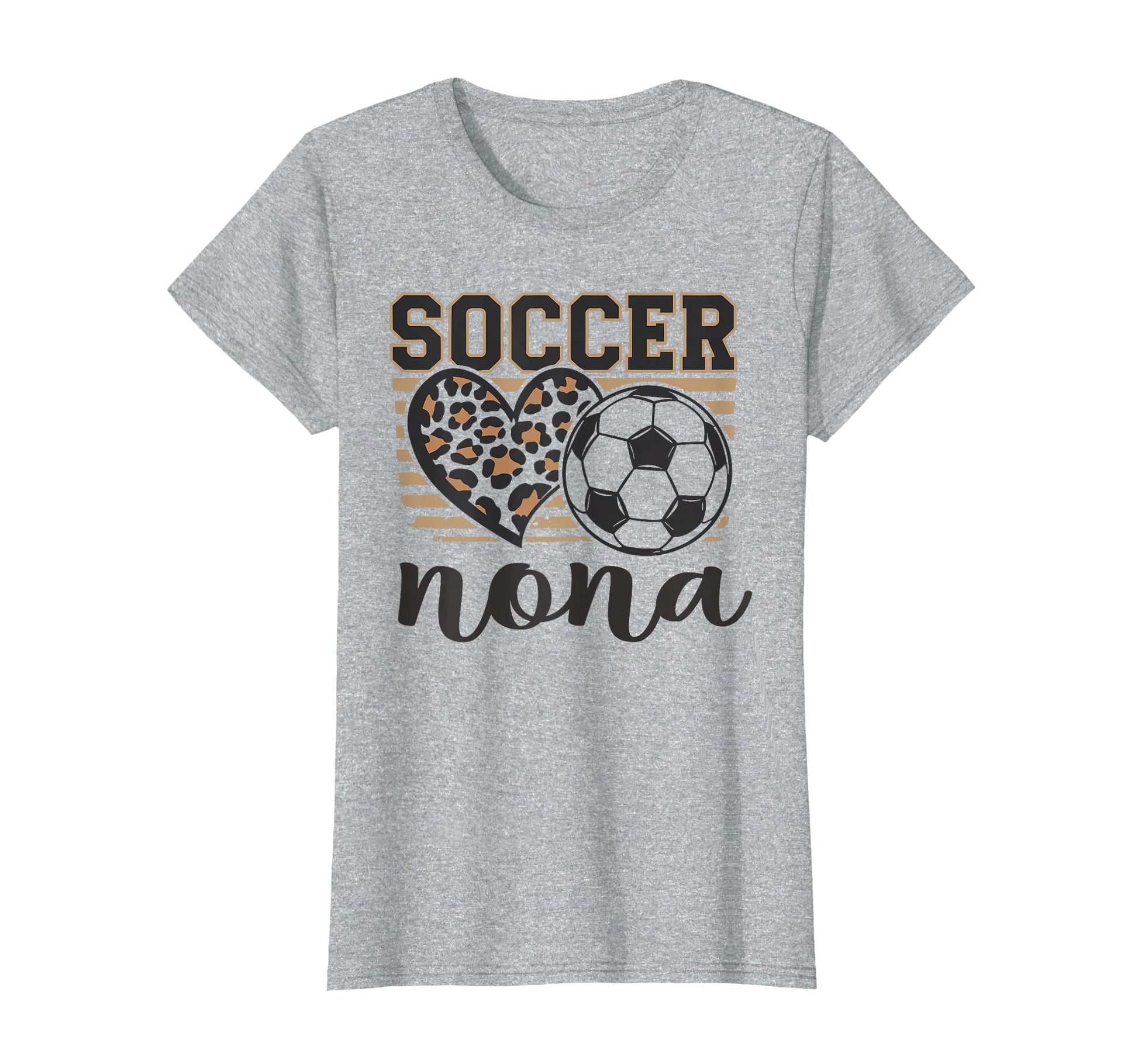 Soccer Nona Leopard Heart Family T-Shirt - Custom Art Print for Adults - T-Shirt, Sweatshirt, Hoodie