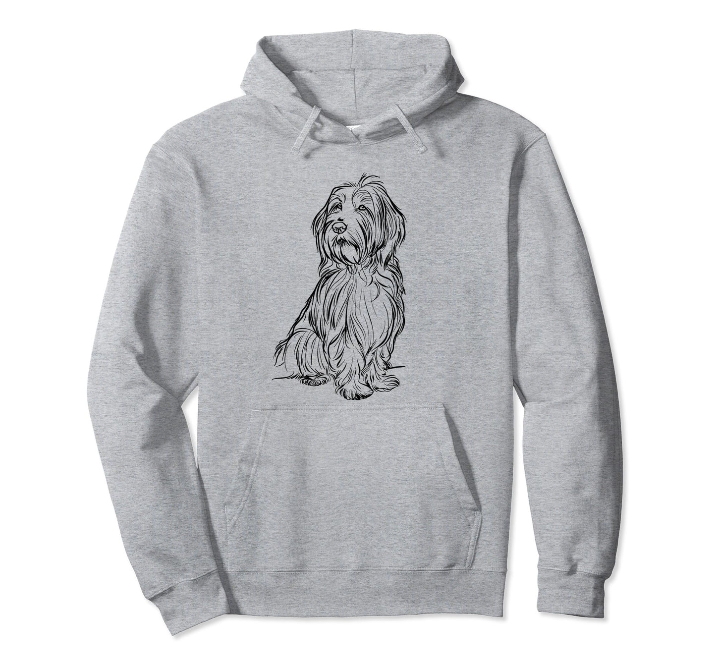 Bearded Collie Dog Line Art Hoodie - Casual Everyday Wear for Adults - T-Shirt, Sweatshirt, Hoodie