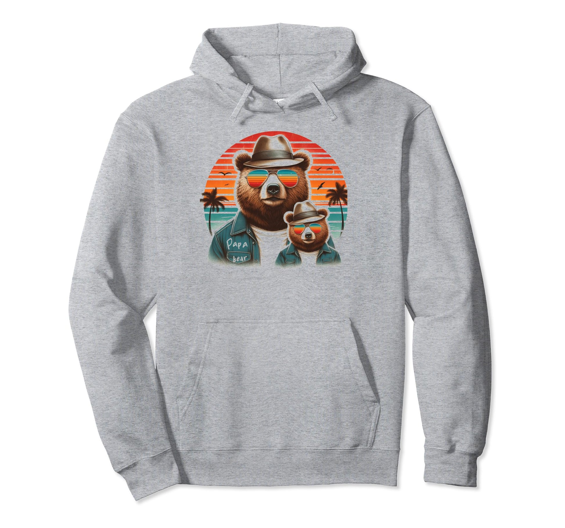 Papa Bear Sunglasses Funny Bear Dad Hoodie - Graphic Print for Adults - T-Shirt, Sweatshirt, Hoodie
