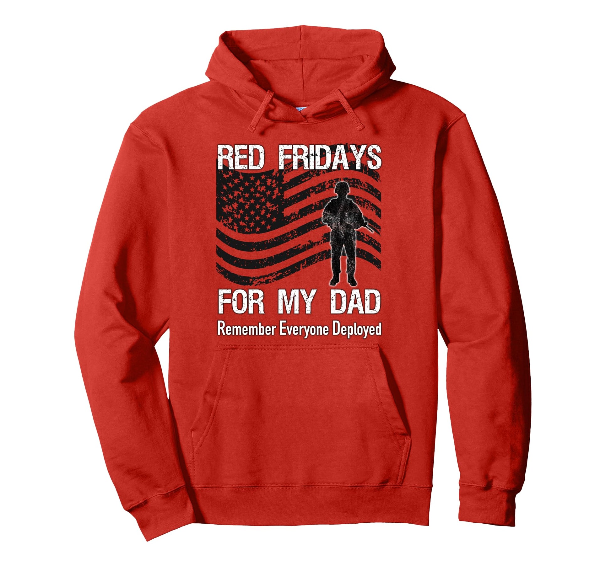 Red Friday Dad Military American Flag Hoodie - Streetwear Style for Adults - T-Shirt, Sweatshirt, Hoodie