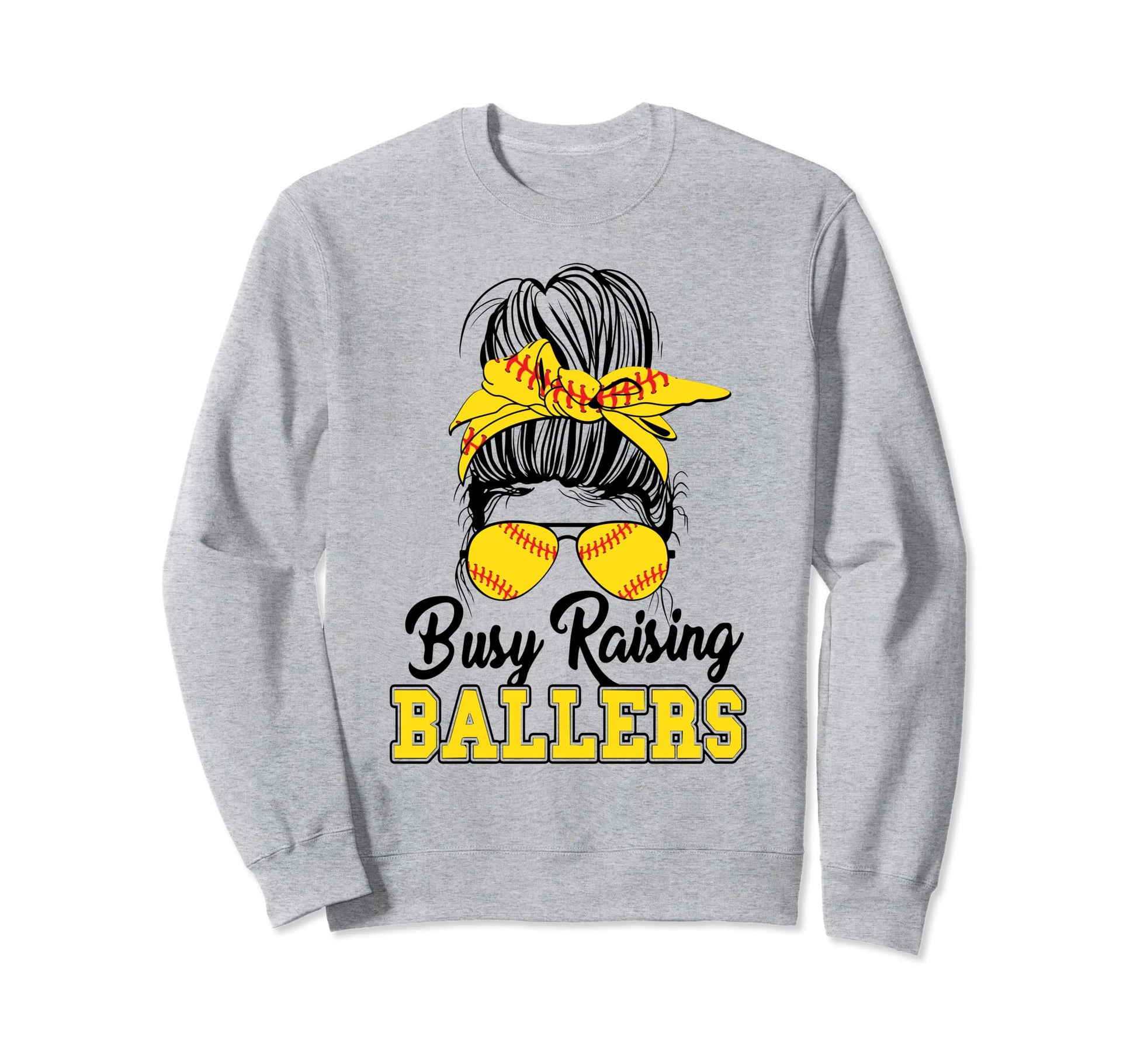 Busy Raising Ballers Softball Mom Sweatshirt - Minimalist Print for Adults - T-Shirt, Sweatshirt, Hoodie