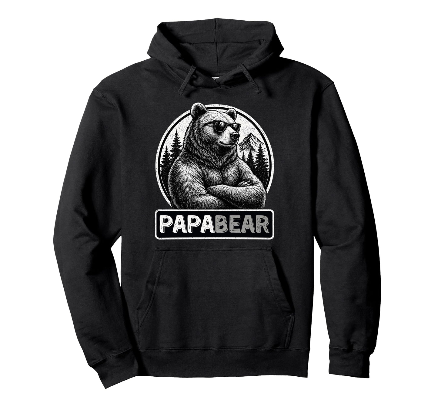 Papa Bear Alpha Father Bear Sunglasses Hoodie - Graphic Print Unisex - T-Shirt, Sweatshirt, Hoodie