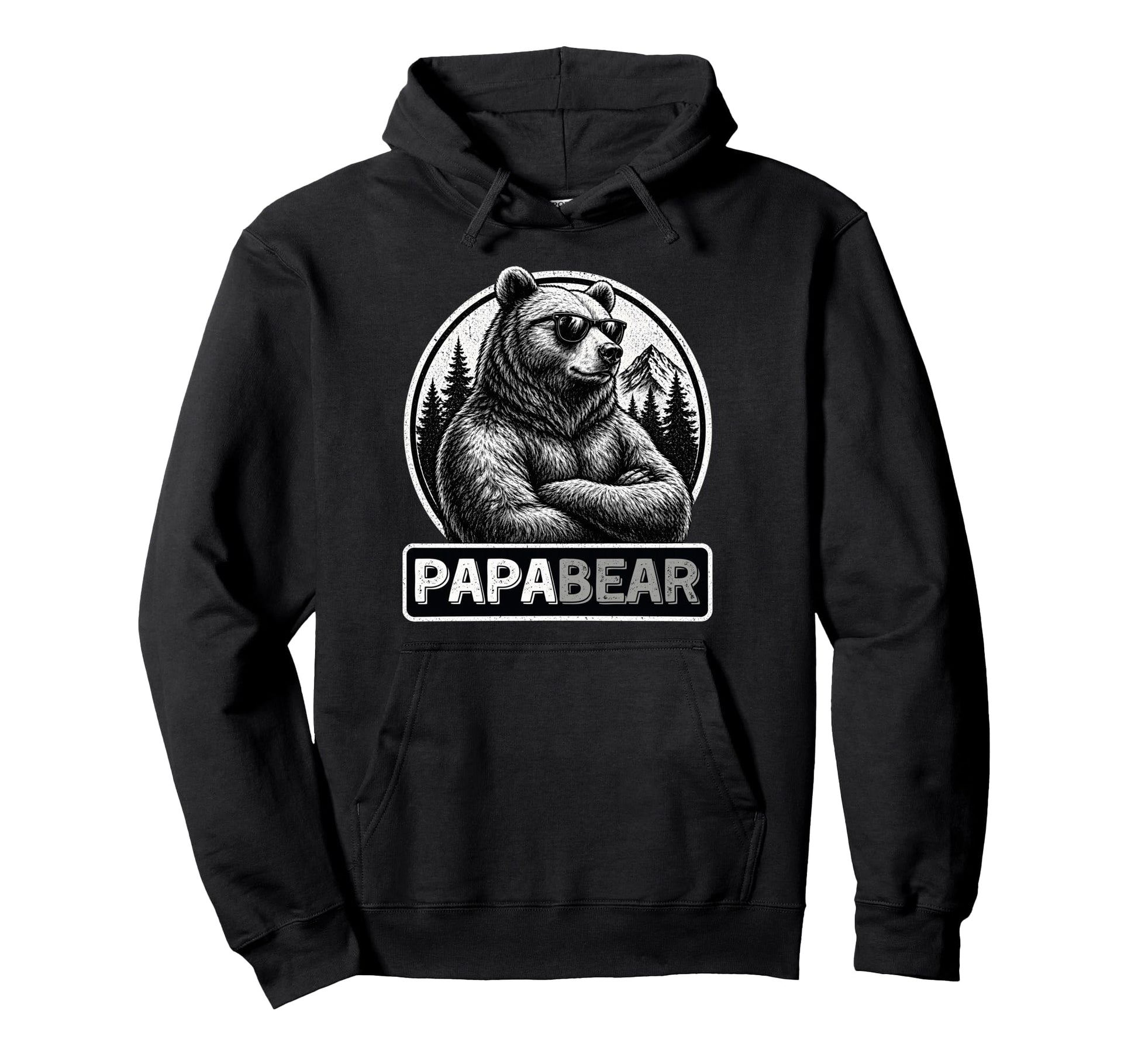 Papa Bear Alpha Father Bear Sunglasses Hoodie - Graphic Print Unisex - T-Shirt, Sweatshirt, Hoodie