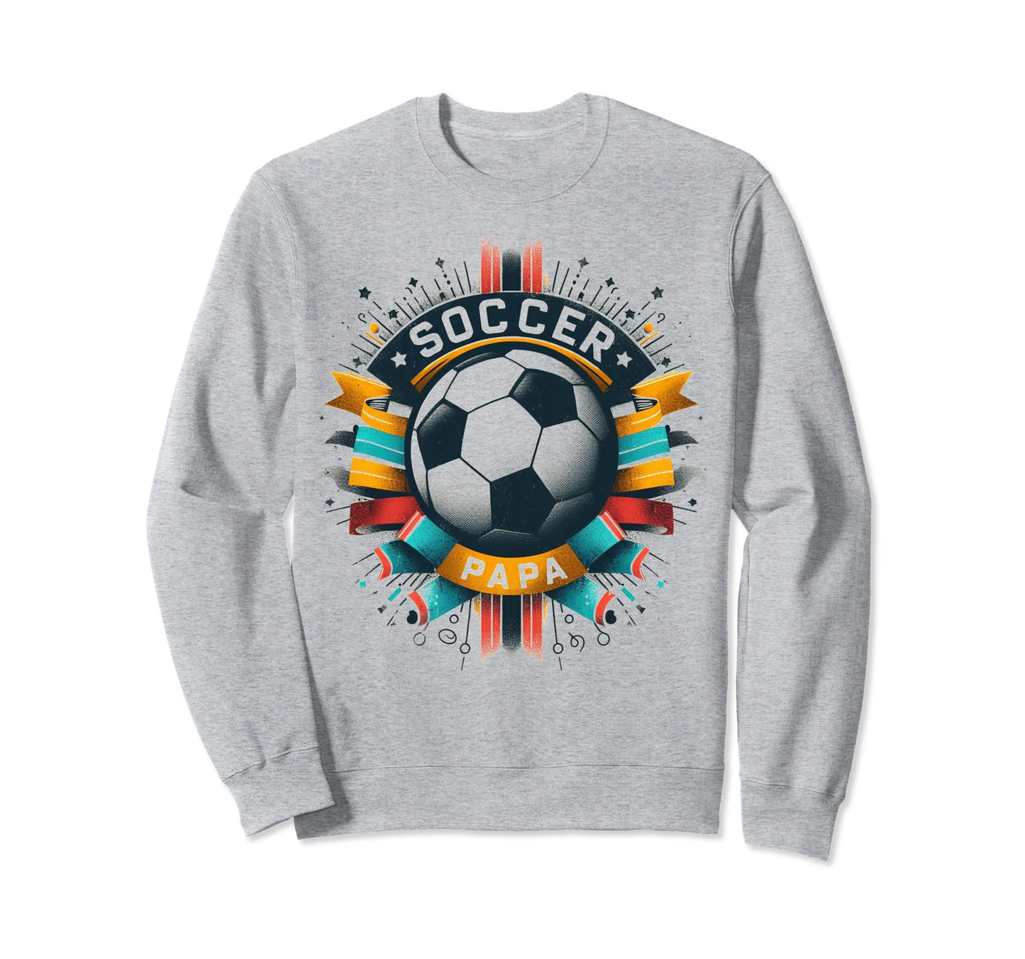 Soccer Papa Family Matching Dad Sweatshirt - Graphic Print for Adults - T-Shirt, Sweatshirt, Hoodie