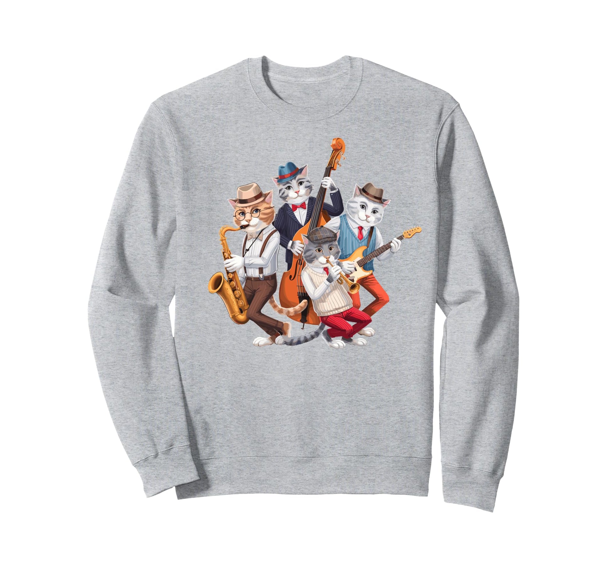 Cat Lover Cat Music Band Cats Sweatshirt - Streetwear Style for Adults - T-Shirt, Sweatshirt, Hoodie