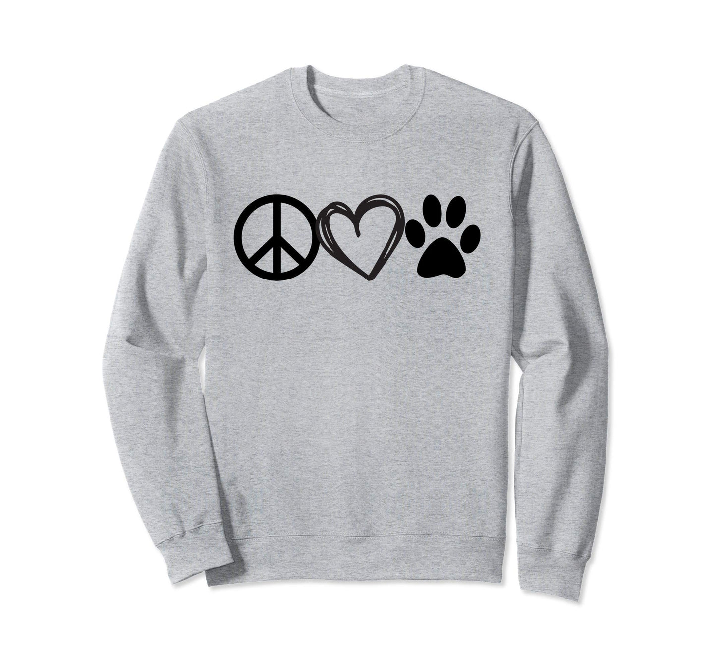 Guys Dog Cat Lover Peace Love Paws Sweatshirt - Unique Graphic Unisex - T-Shirt, Sweatshirt, Hoodie