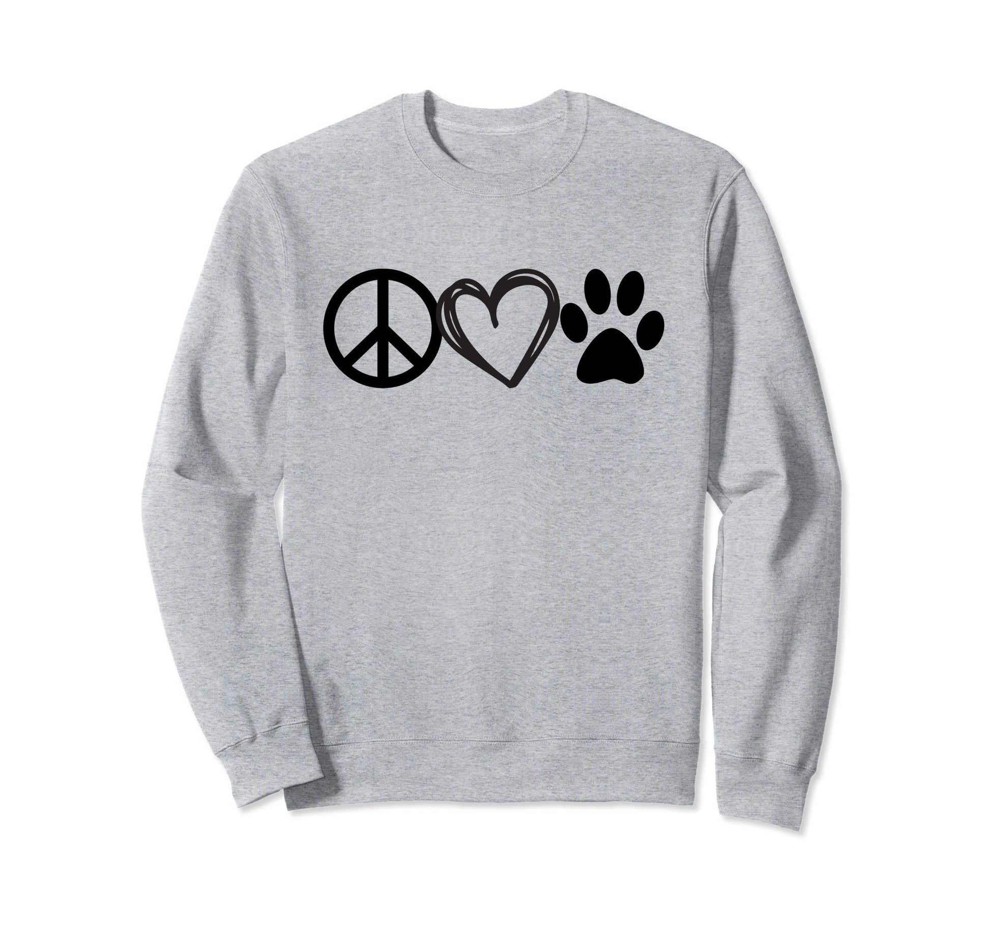 Guys Dog Cat Lover Peace Love Paws Sweatshirt - Unique Graphic Unisex - T-Shirt, Sweatshirt, Hoodie
