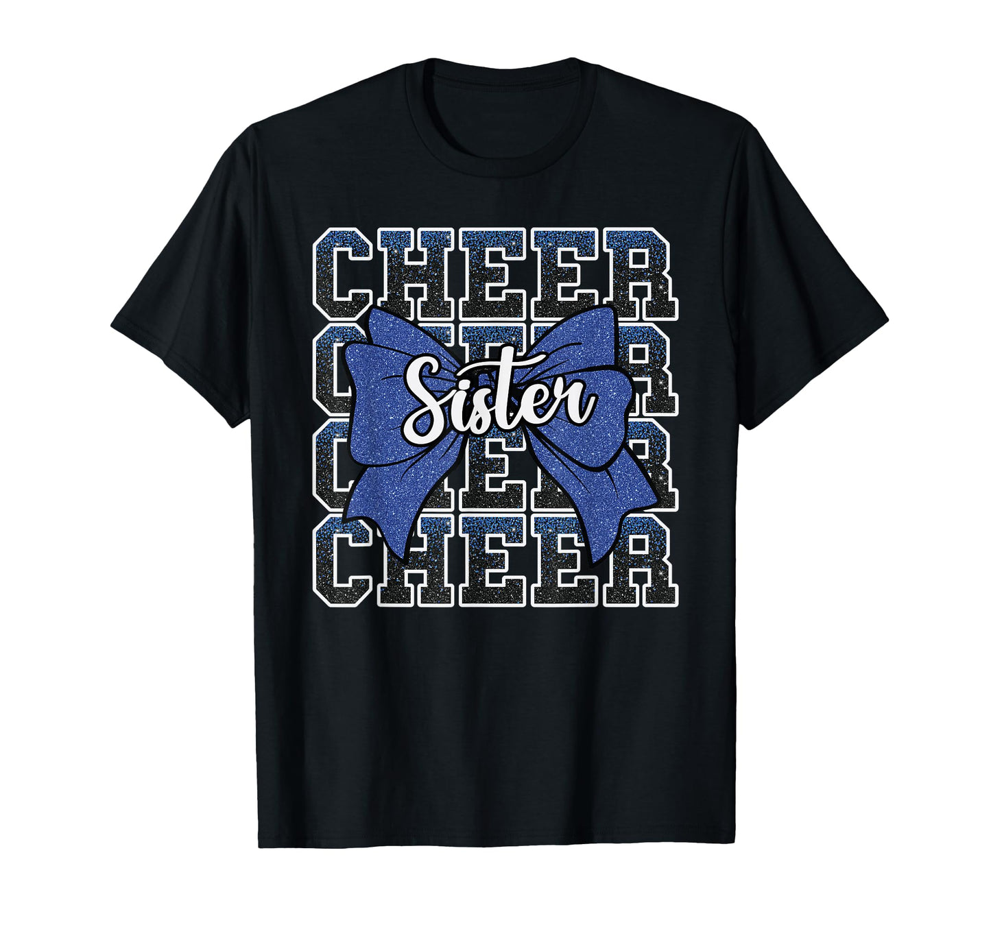Cheer Sister Bow Sport Cheerleader T-Shirt - Minimalist Print for Adults - T-Shirt, Sweatshirt, Hoodie