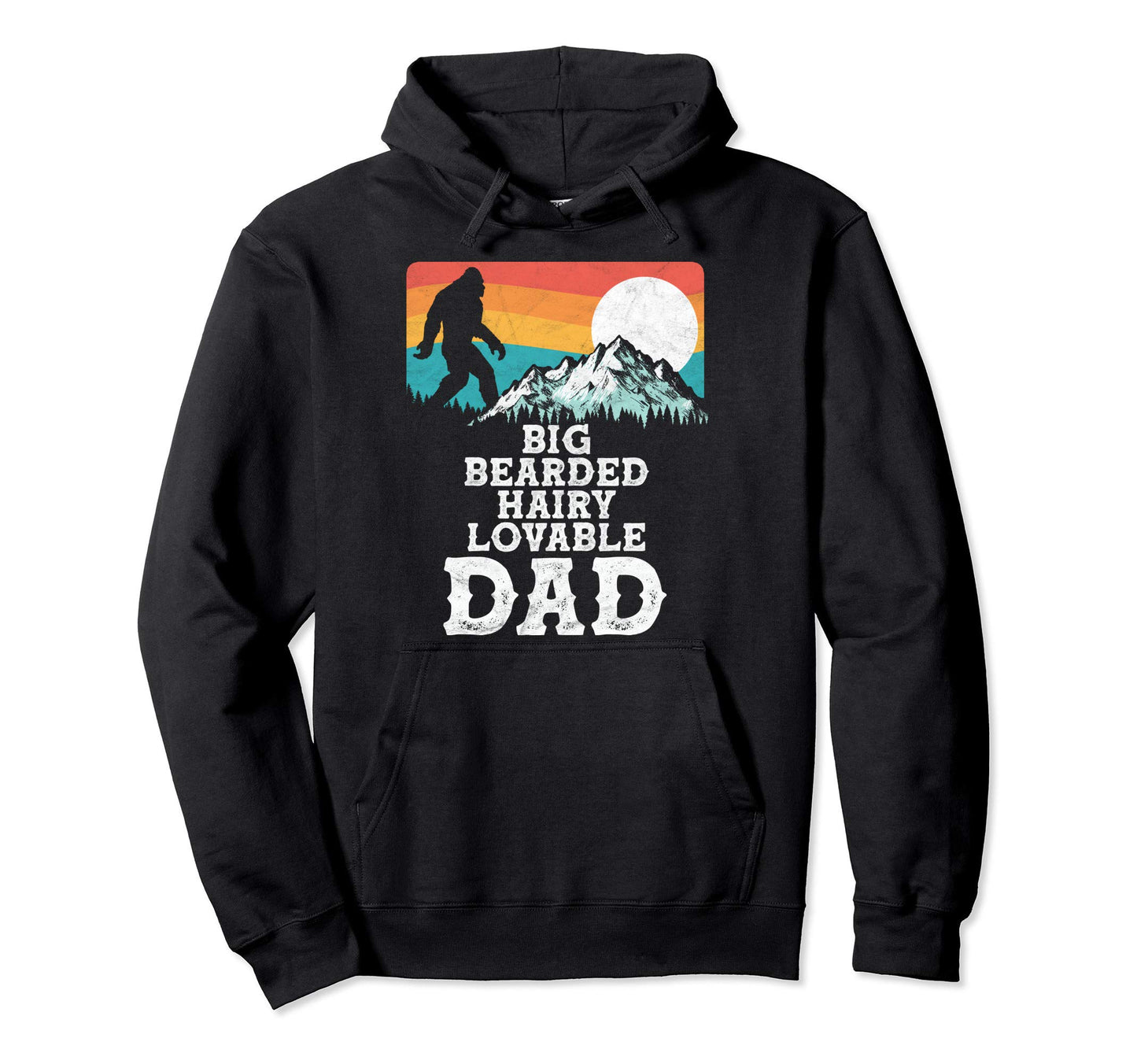 Big Bearded Hairy Lovable Dad Funny Hoodie - Aesthetic Graphic for Adults - T-Shirt, Sweatshirt, Hoodie