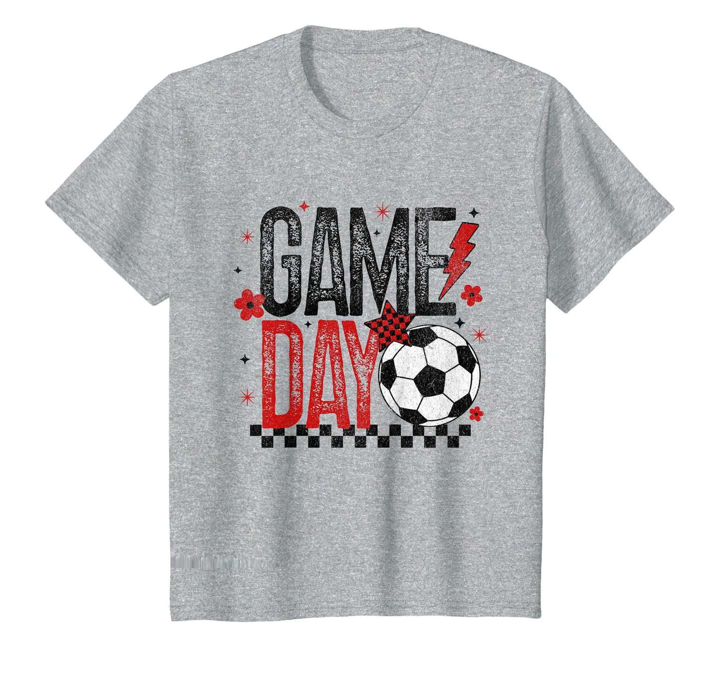 Game Day Soccer Season Checkered Black T-Shirt - Graphic Print for Adults - T-Shirt, Sweatshirt, Hoodie