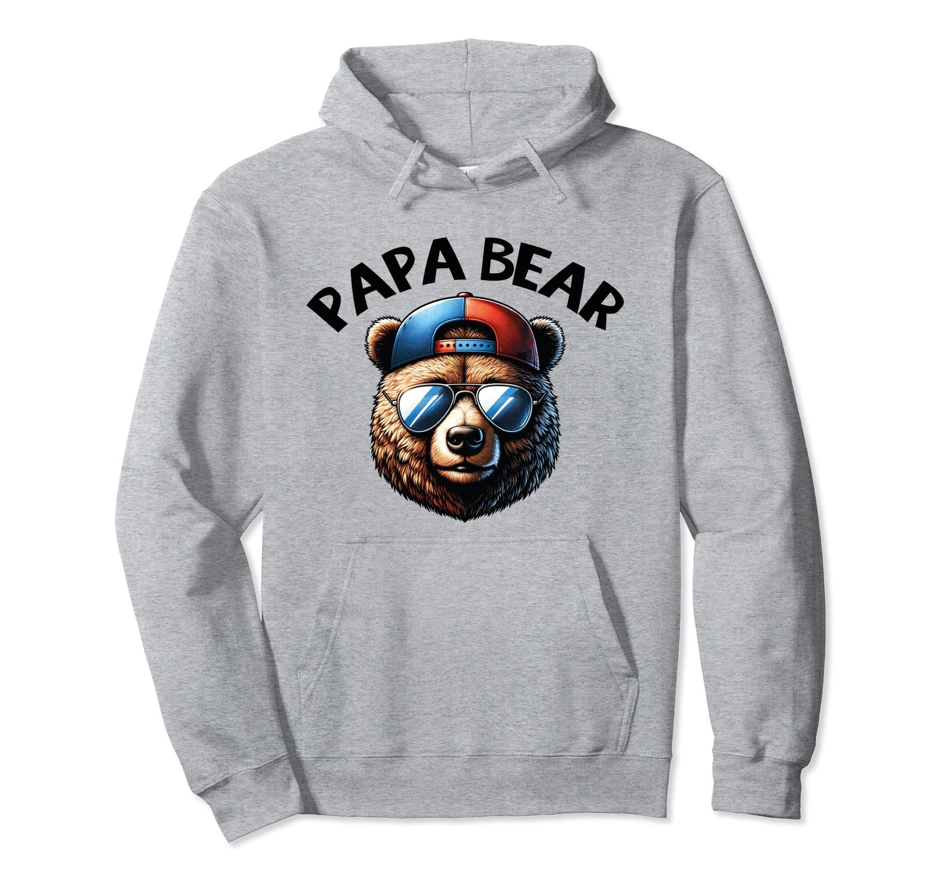 Papa Bear Face Grizzly Fathers Day Hoodie - Custom Art Print Men Women - T-Shirt, Sweatshirt, Hoodie