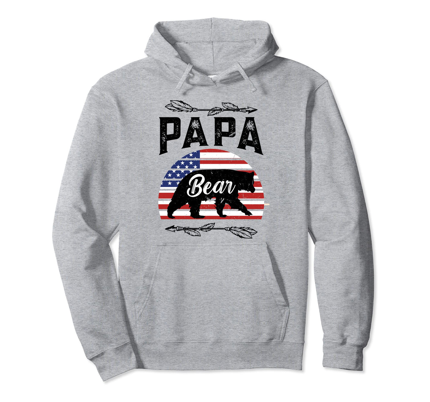 Papa Bear American Flag Hoodie - Streetwear Style Unisex - T-Shirt, Sweatshirt, Hoodie