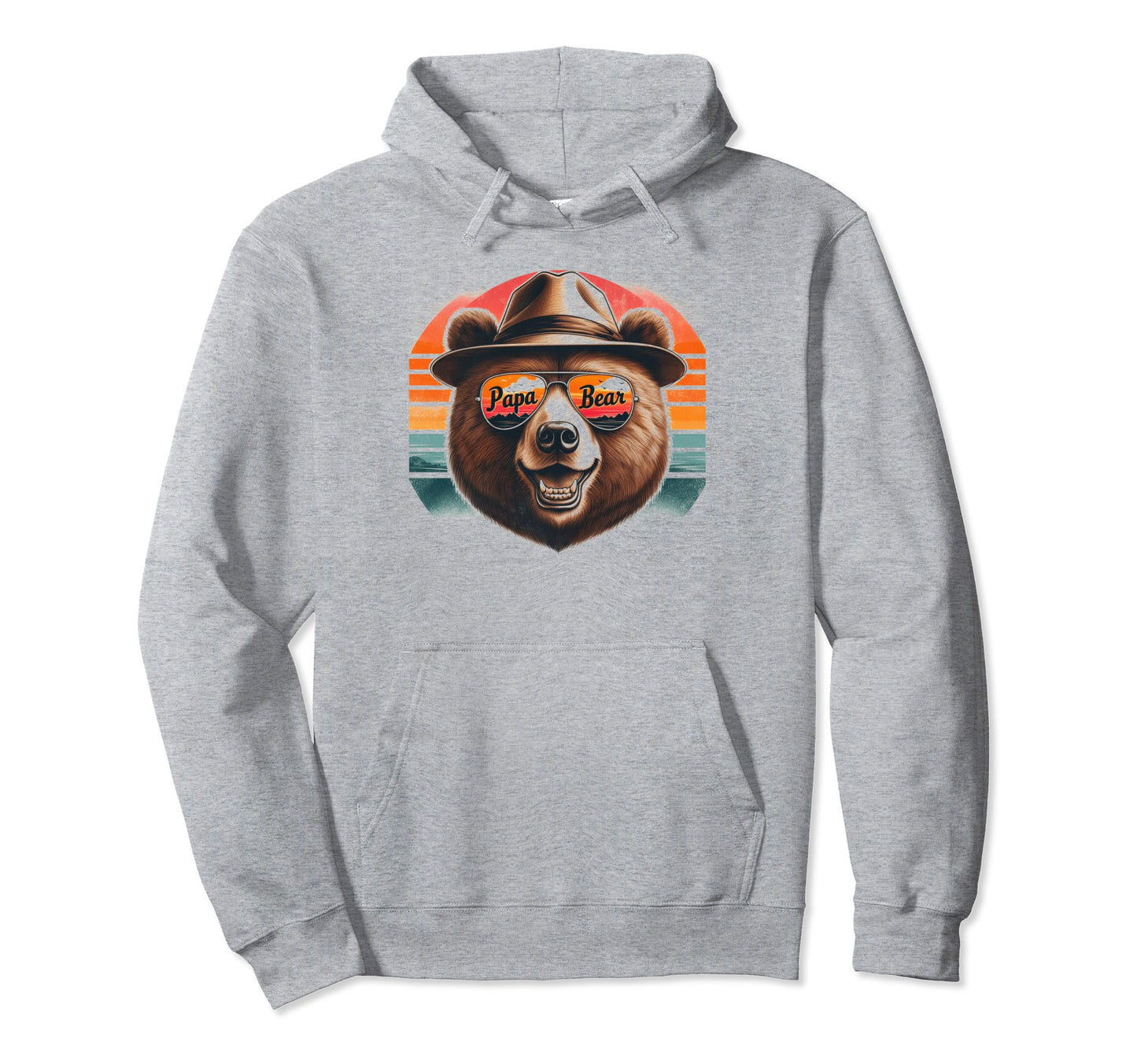 Papa Bear Sunglasses Funny Bear Dad Hoodie - Novelty Apparel Men Women - T-Shirt, Sweatshirt, Hoodie