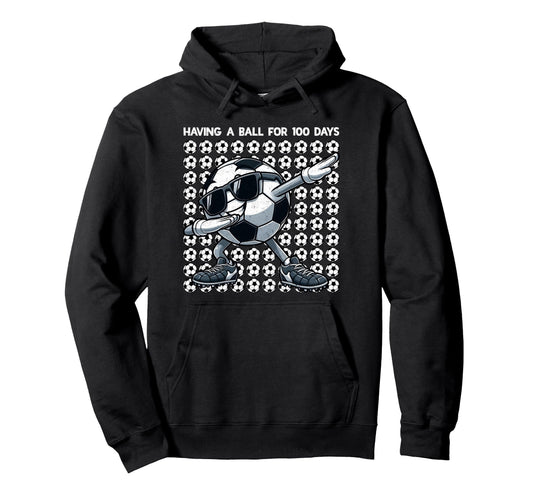100 Days School Dabbing Soccer 100Th Day Hoodie - Novelty Apparel Unisex - T-Shirt, Sweatshirt, Hoodie