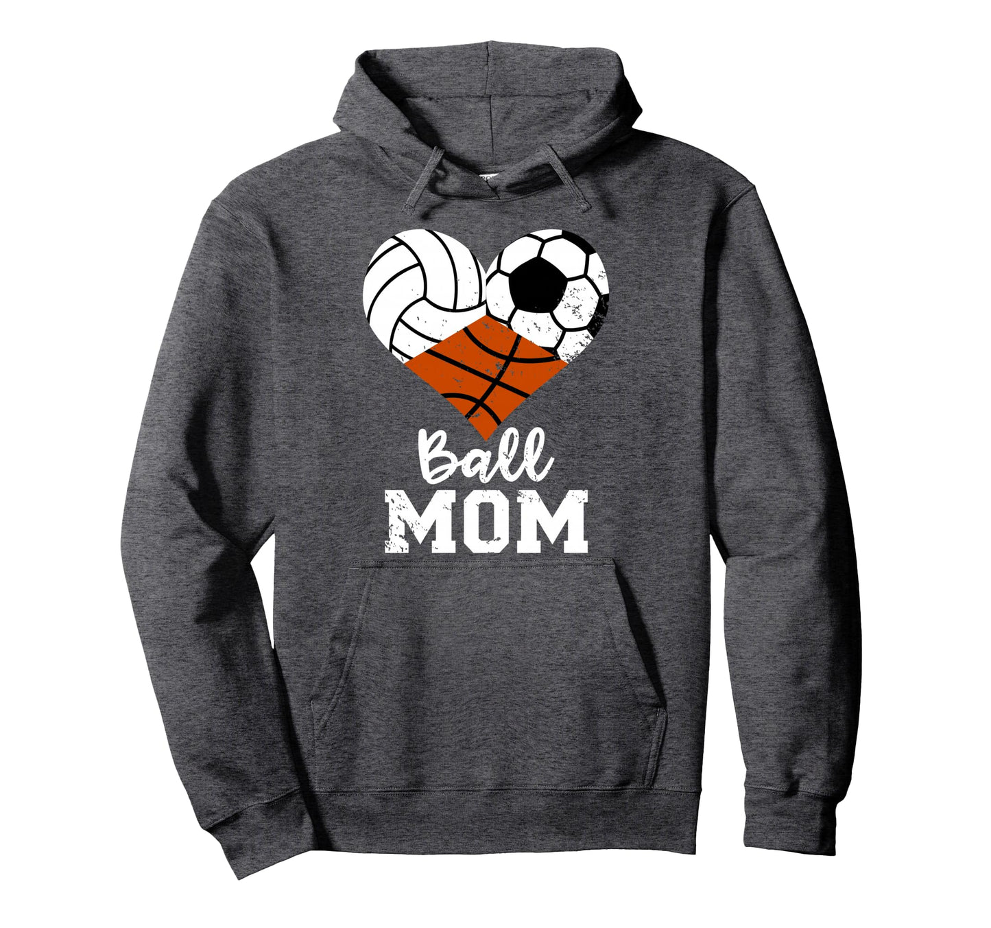 Ball Mom Funny Volleyball Soccer Basketball Hoodie - Unique Graphic Unisex - T-Shirt, Sweatshirt, Hoodie
