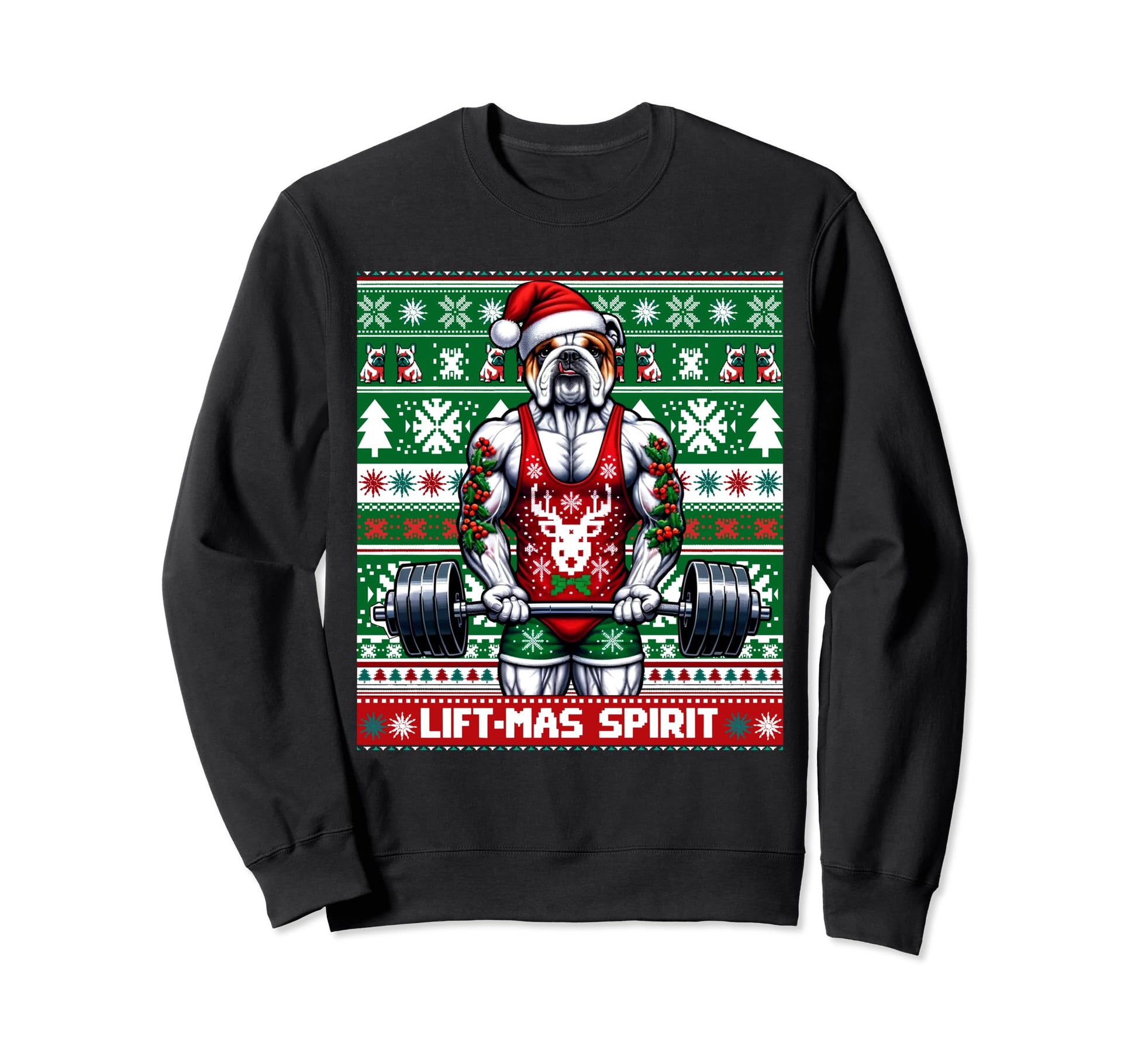Ugly Bulldog Lifting Lift Mas Spirit Sweatshirt - Aesthetic Graphic Unisex - T-Shirt, Sweatshirt, Hoodie